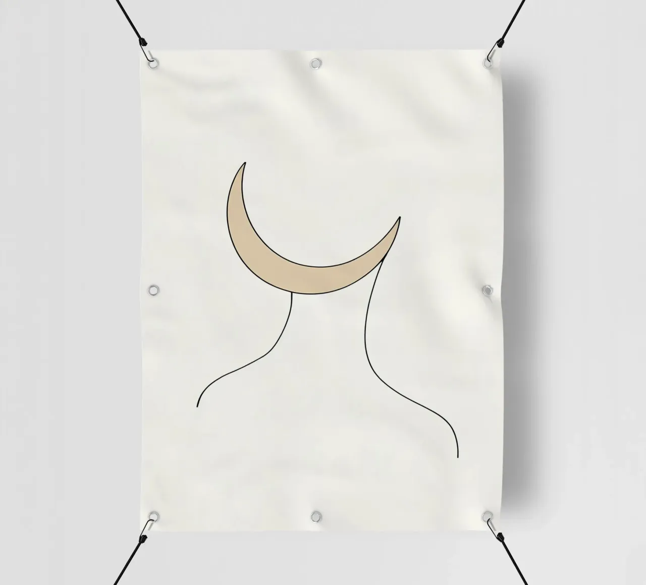 Donna luna - Line art minimalista telo in pvc da Viv Line Art