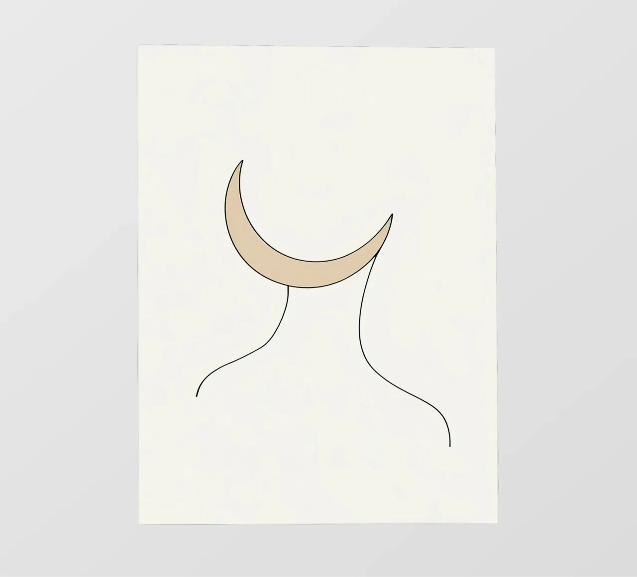 Donna luna - Line art minimalista telo in pvc da Viv Line Art