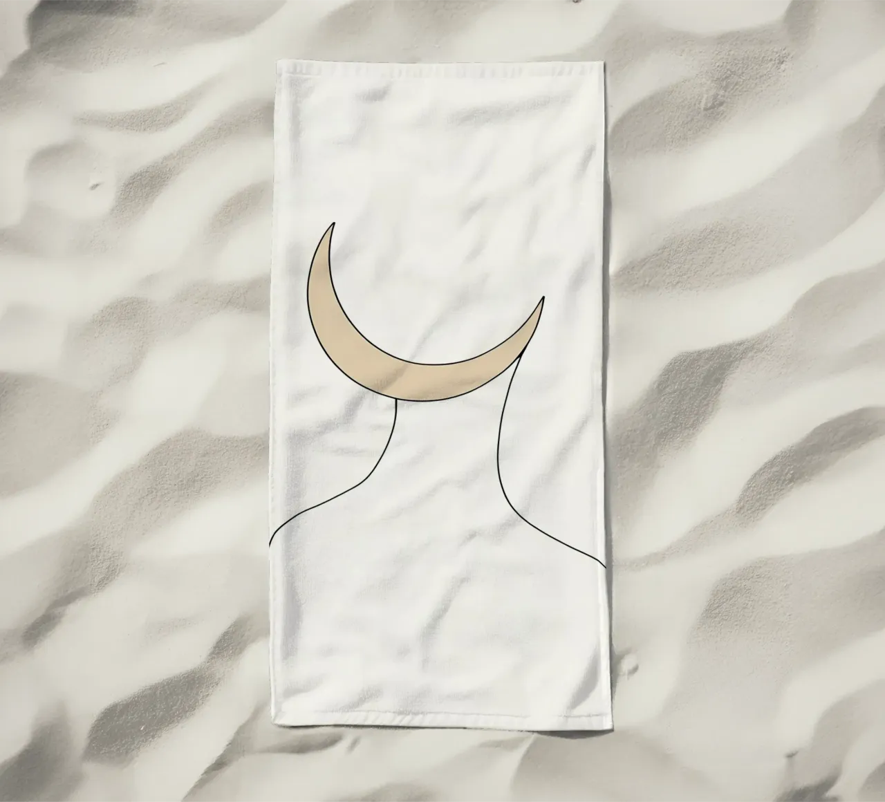Donna luna - Line art minimalista telo mare da Viv Line Art