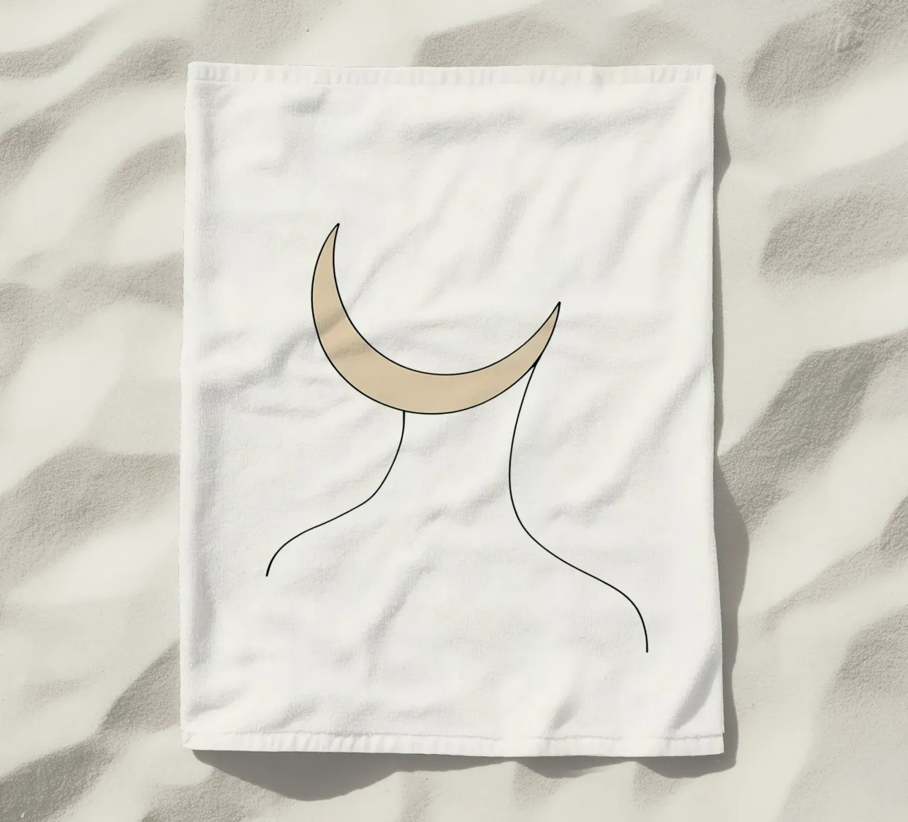 Donna luna - Line art minimalista telo mare da Viv Line Art