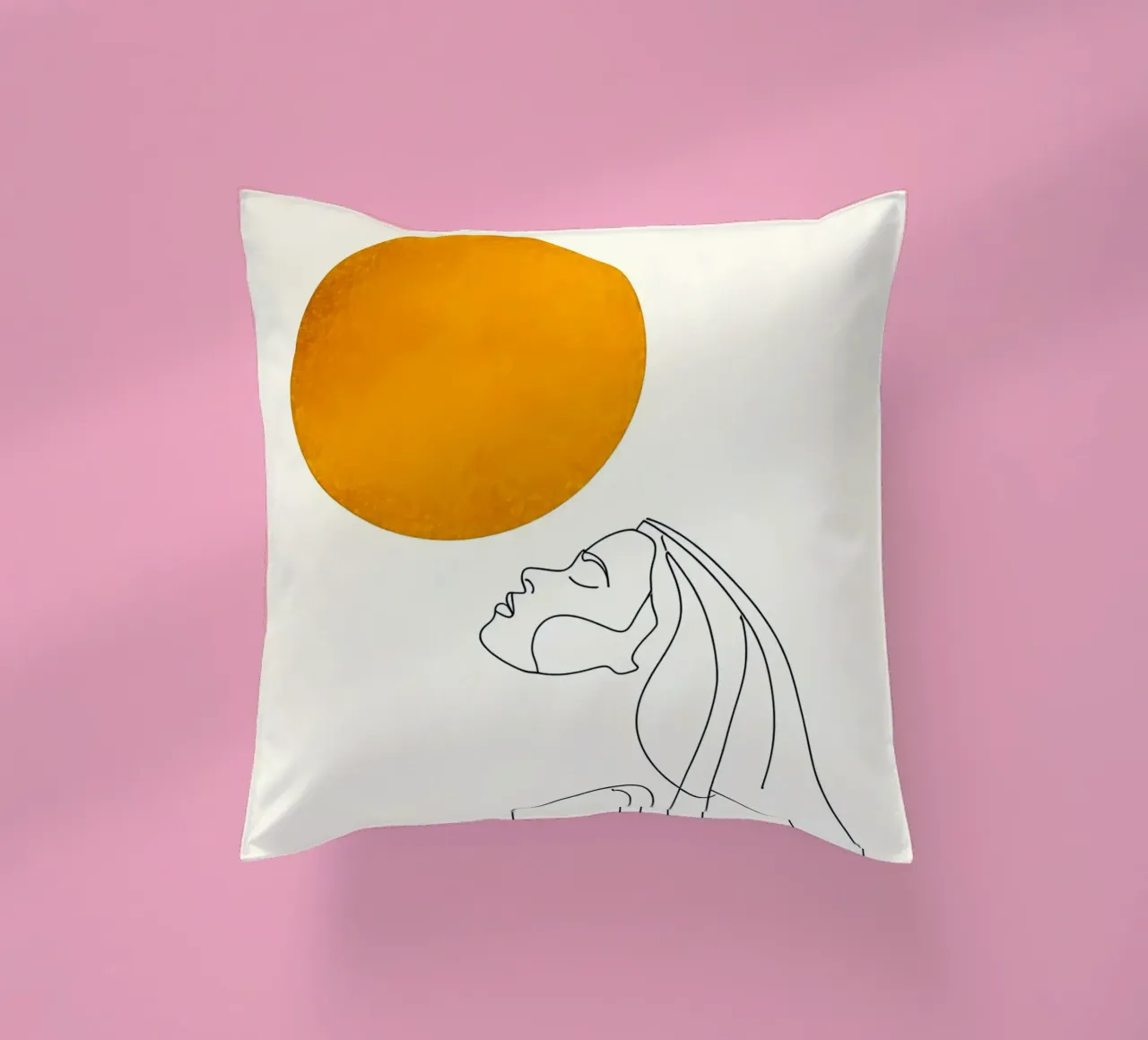 Donna e sole - Line art minimalista cuscino da Viv Line Art