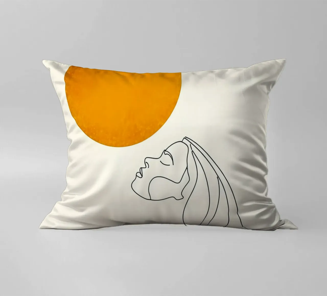 Donna e sole - Line art minimalista cuscino da Viv Line Art