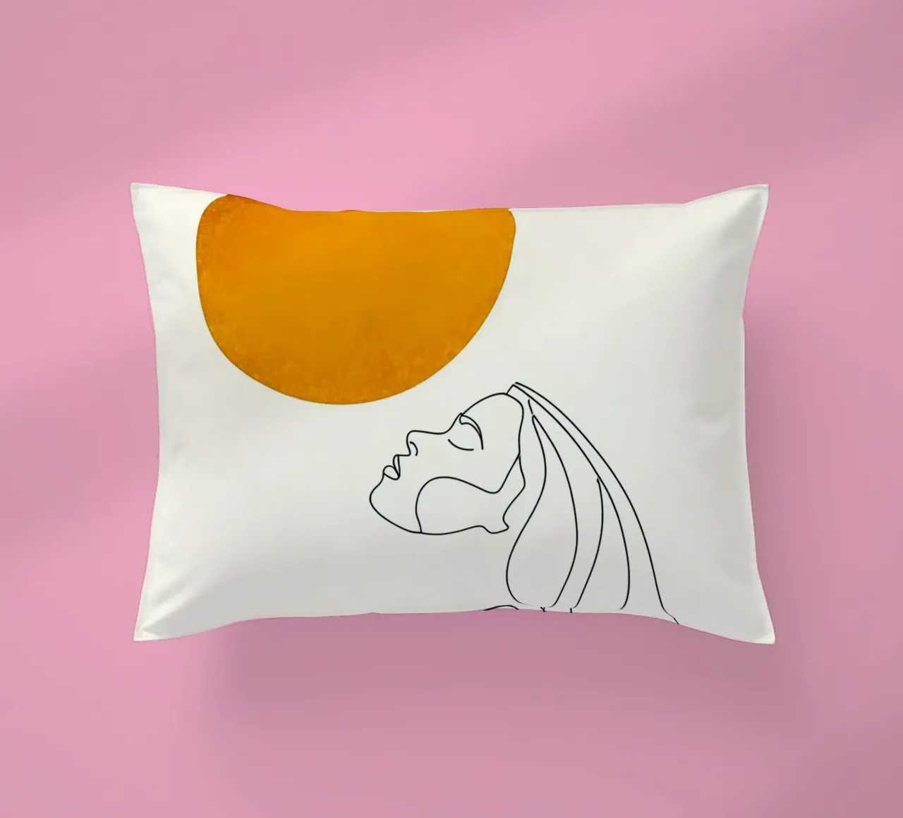 Donna e sole - Line art minimalista cuscino da Viv Line Art