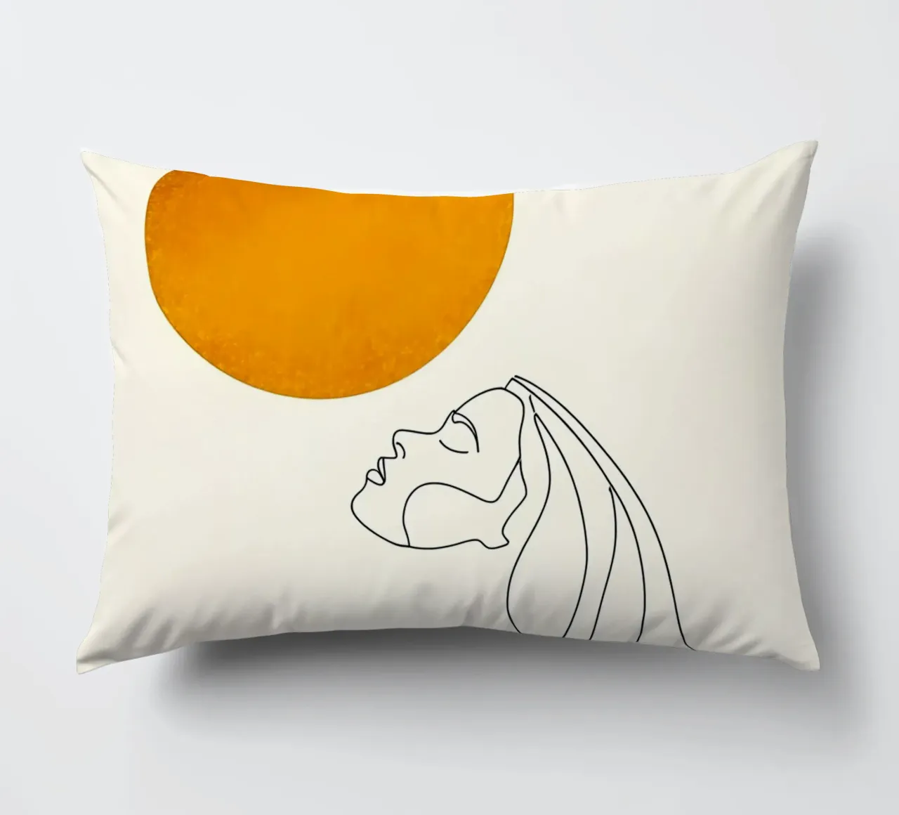 Donna e sole - Line art minimalista cuscino da Viv Line Art
