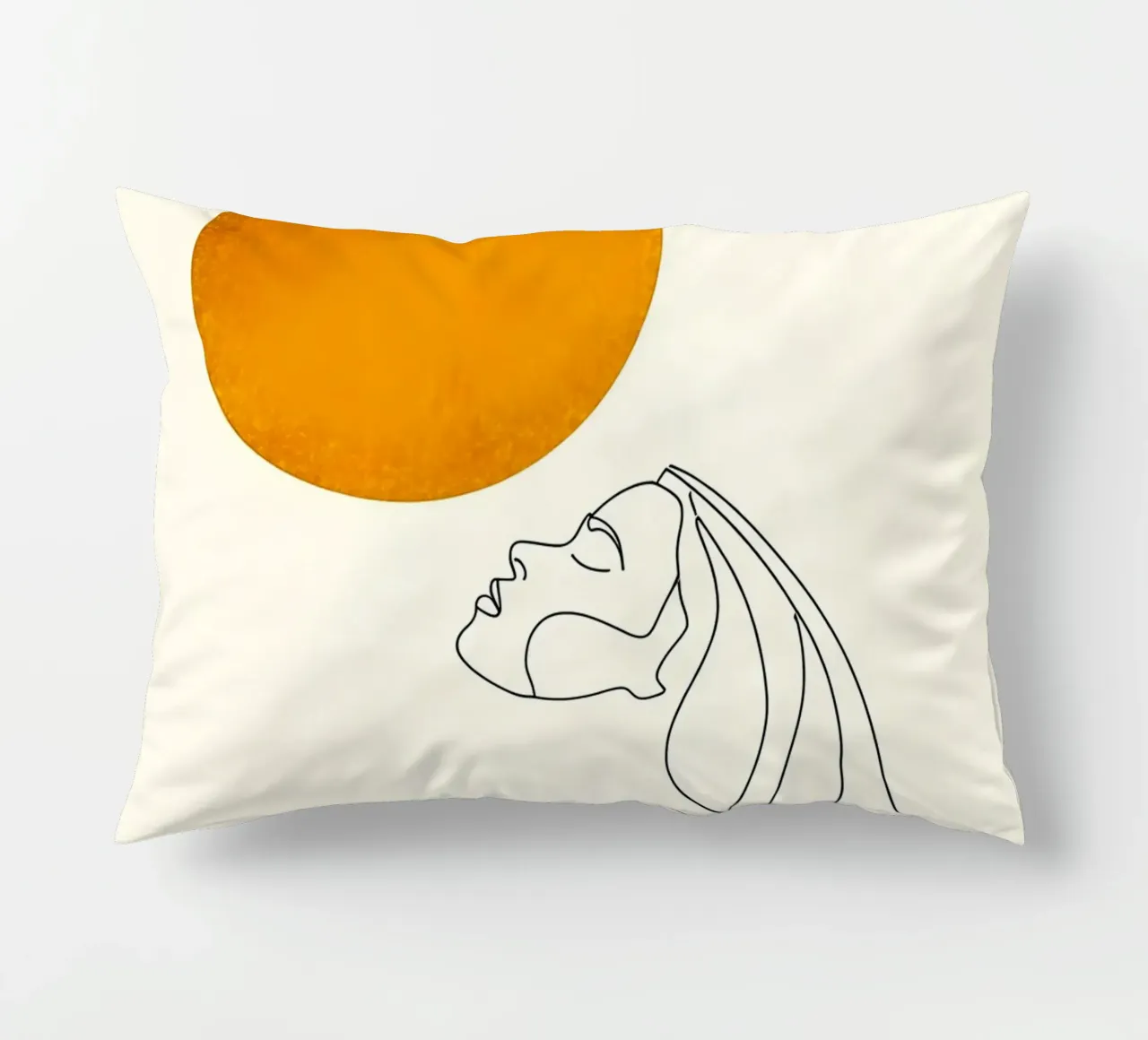Donna e sole - Line art minimalista cuscino da Viv Line Art