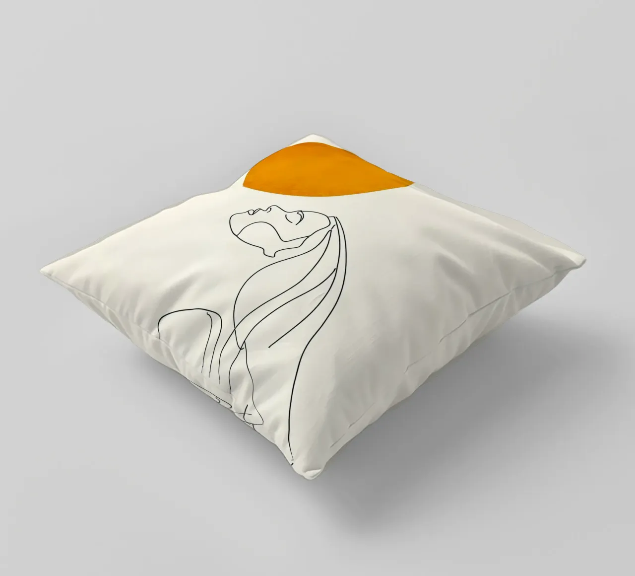 Donna e sole - Line art minimalista cuscino da Viv Line Art