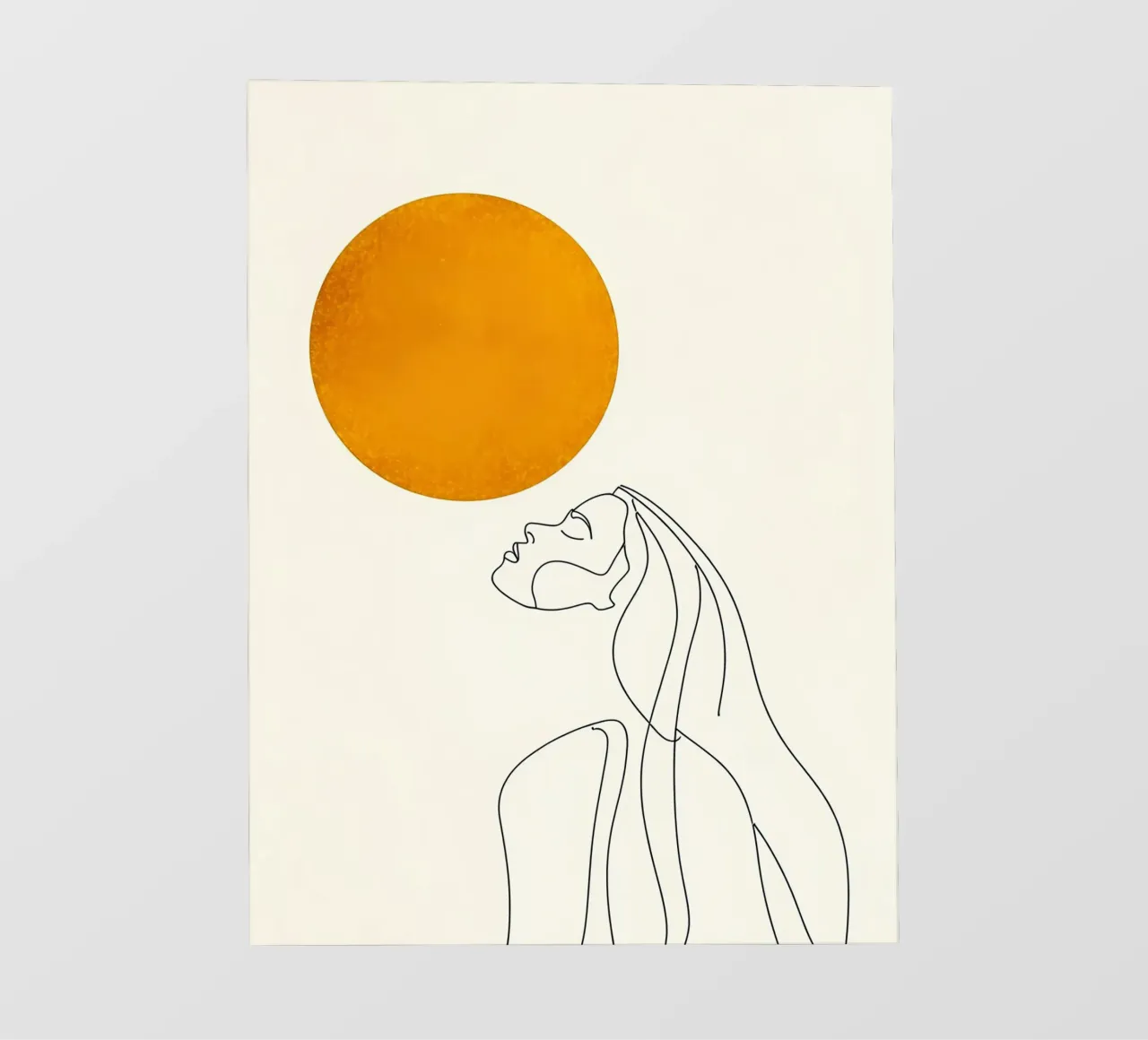 Donna e sole - Line art minimalista pellicola backlit da Viv Line Art