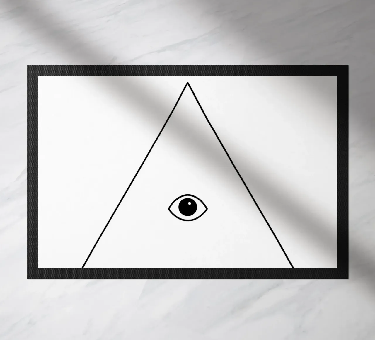 Eye In Triangle - Minimalist Line Art doormat by Viv Line Art