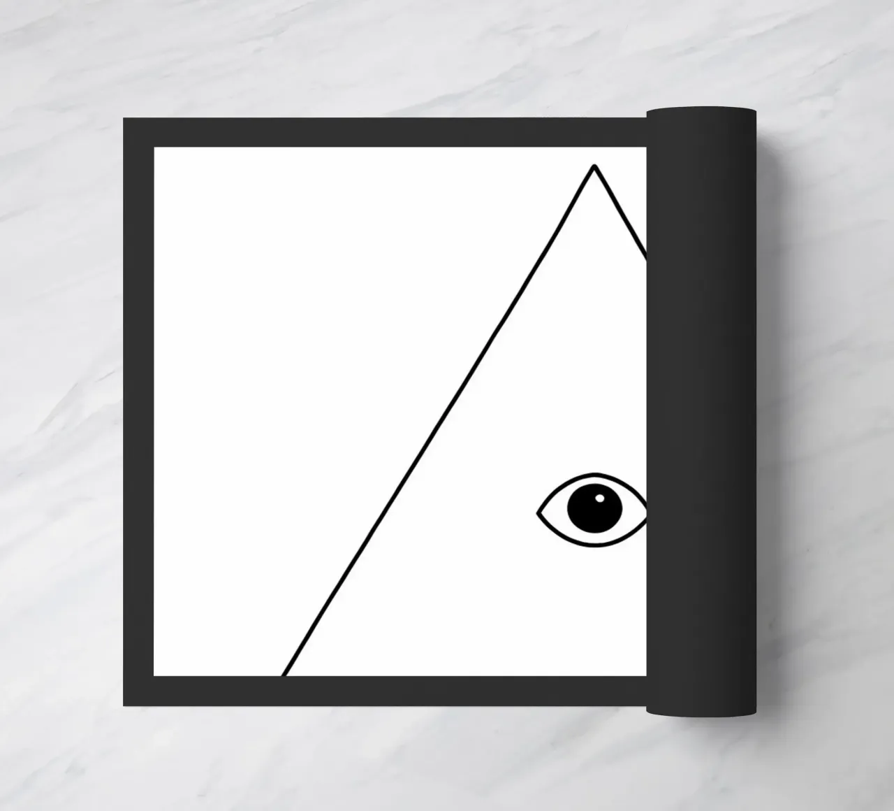 Eye In Triangle - Minimalist Line Art doormat by Viv Line Art