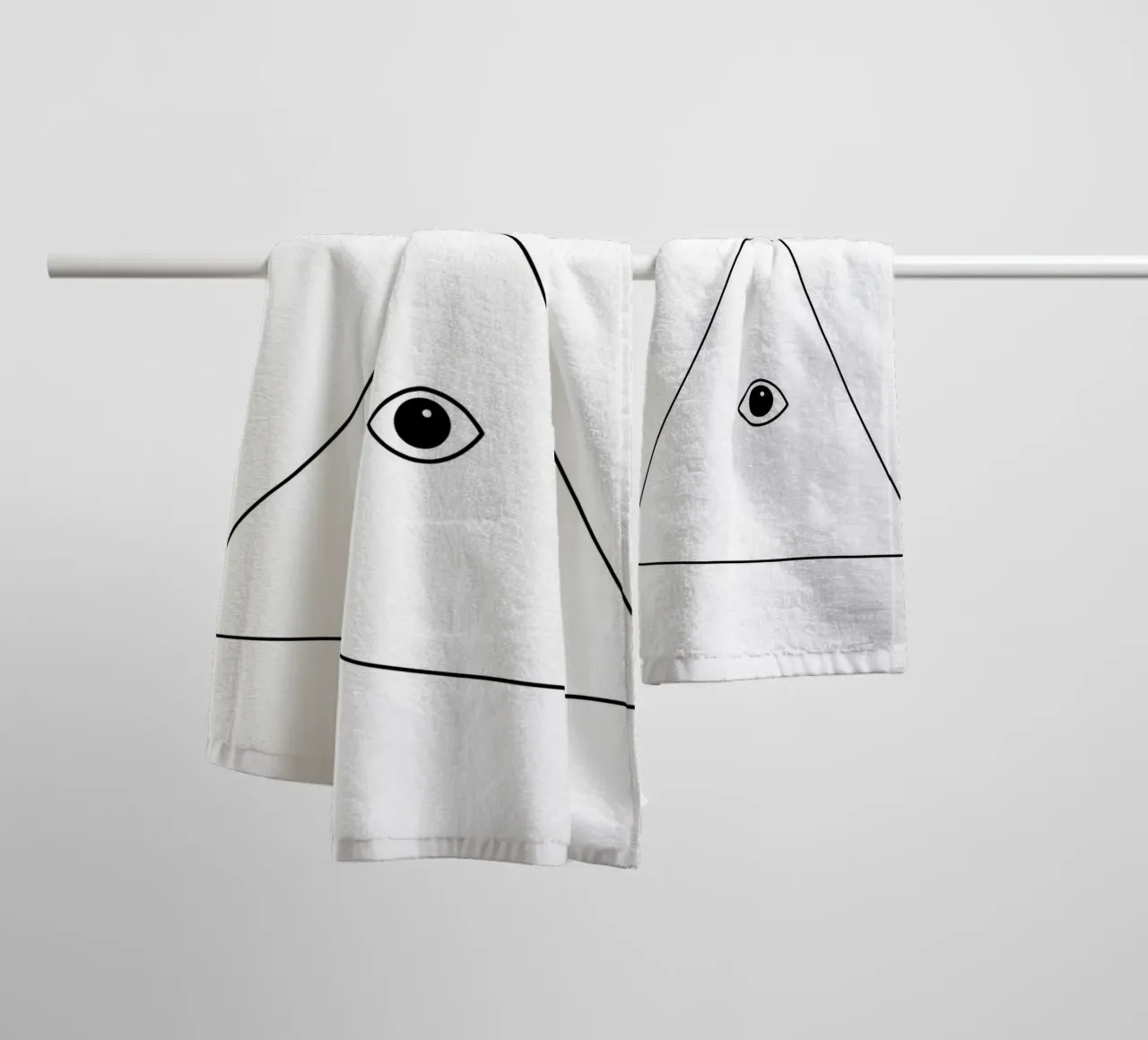 Eye In Triangle - Minimalist Line Art towel by Viv Line Art