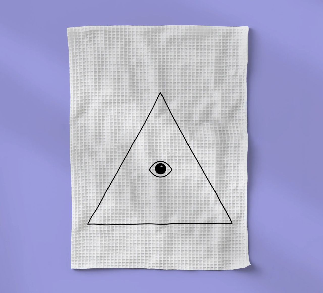 Oeil dans un triangle - Dessin au trait minimaliste torchon de Viv Line Art