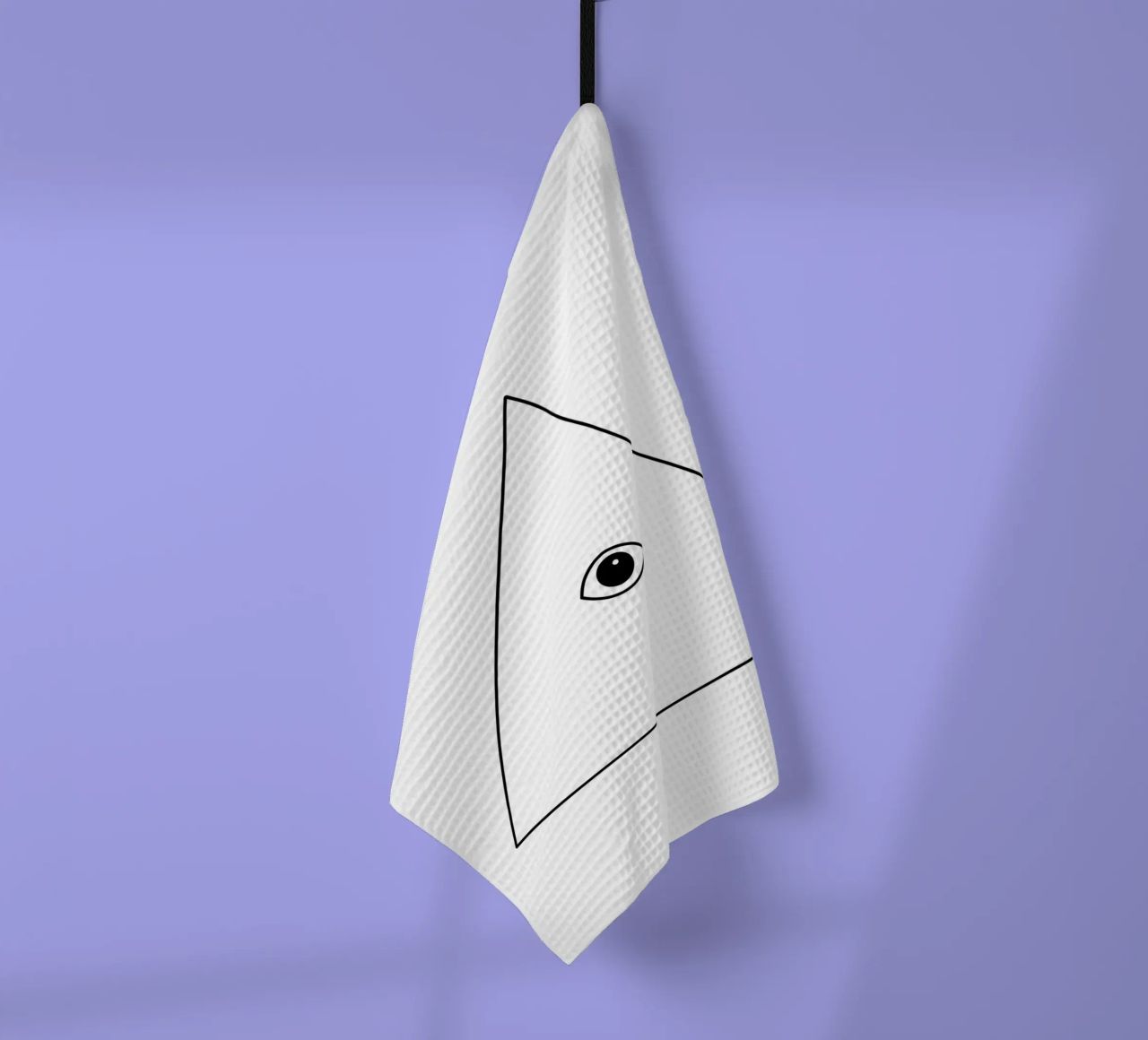 Oeil dans un triangle - Dessin au trait minimaliste torchon de Viv Line Art