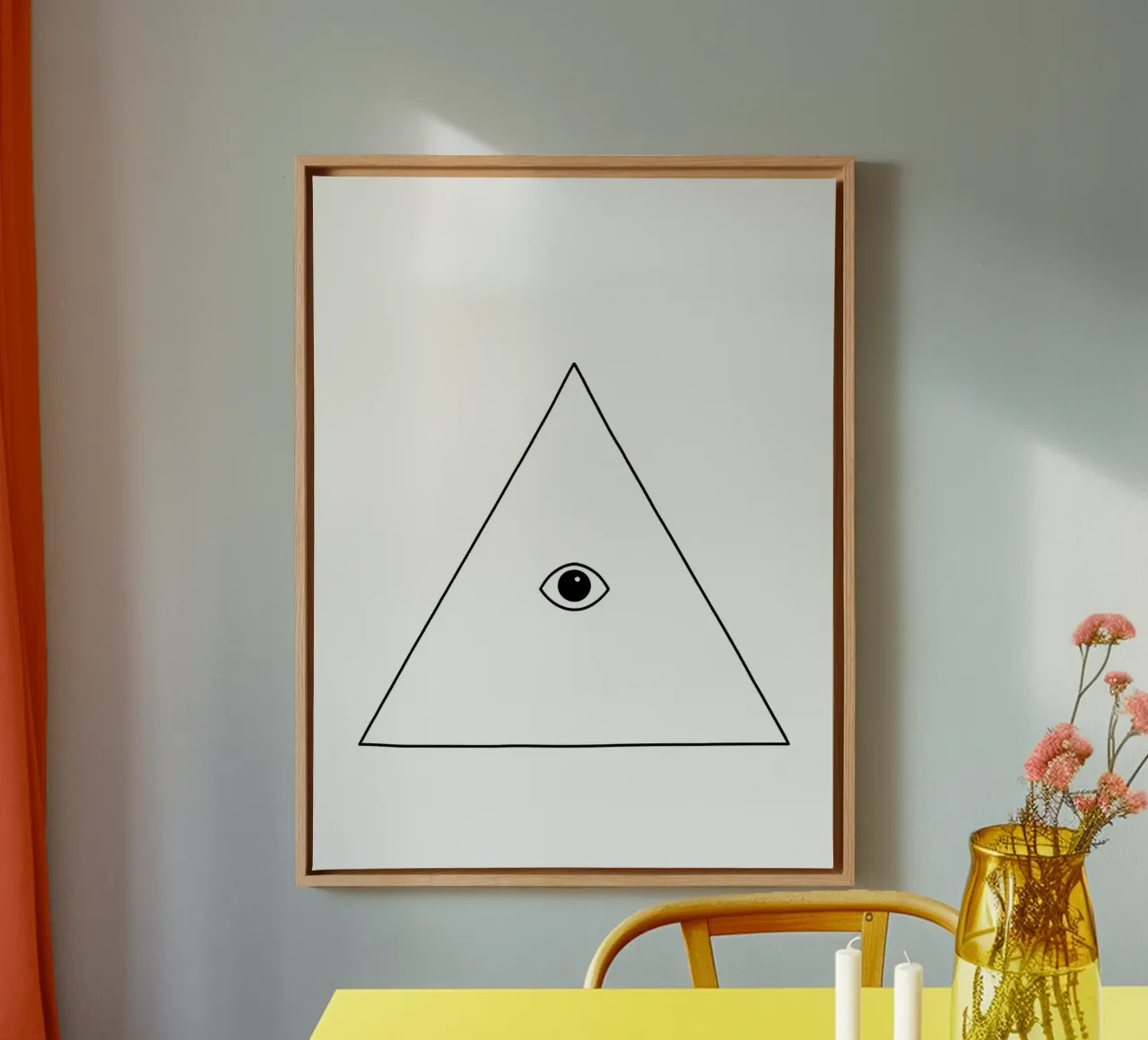 Eye In Triangle - Minimalist Line Art canvas by Viv Line Art
