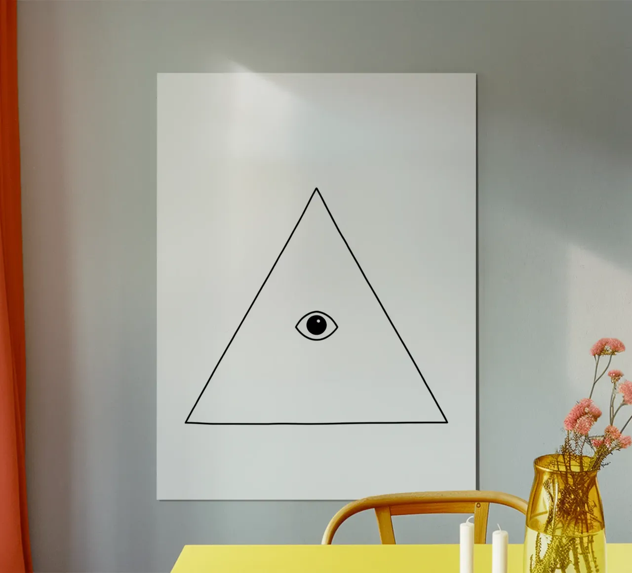 Oeil dans un triangle - Dessin au trait minimaliste hahnemühle de Viv Line Art