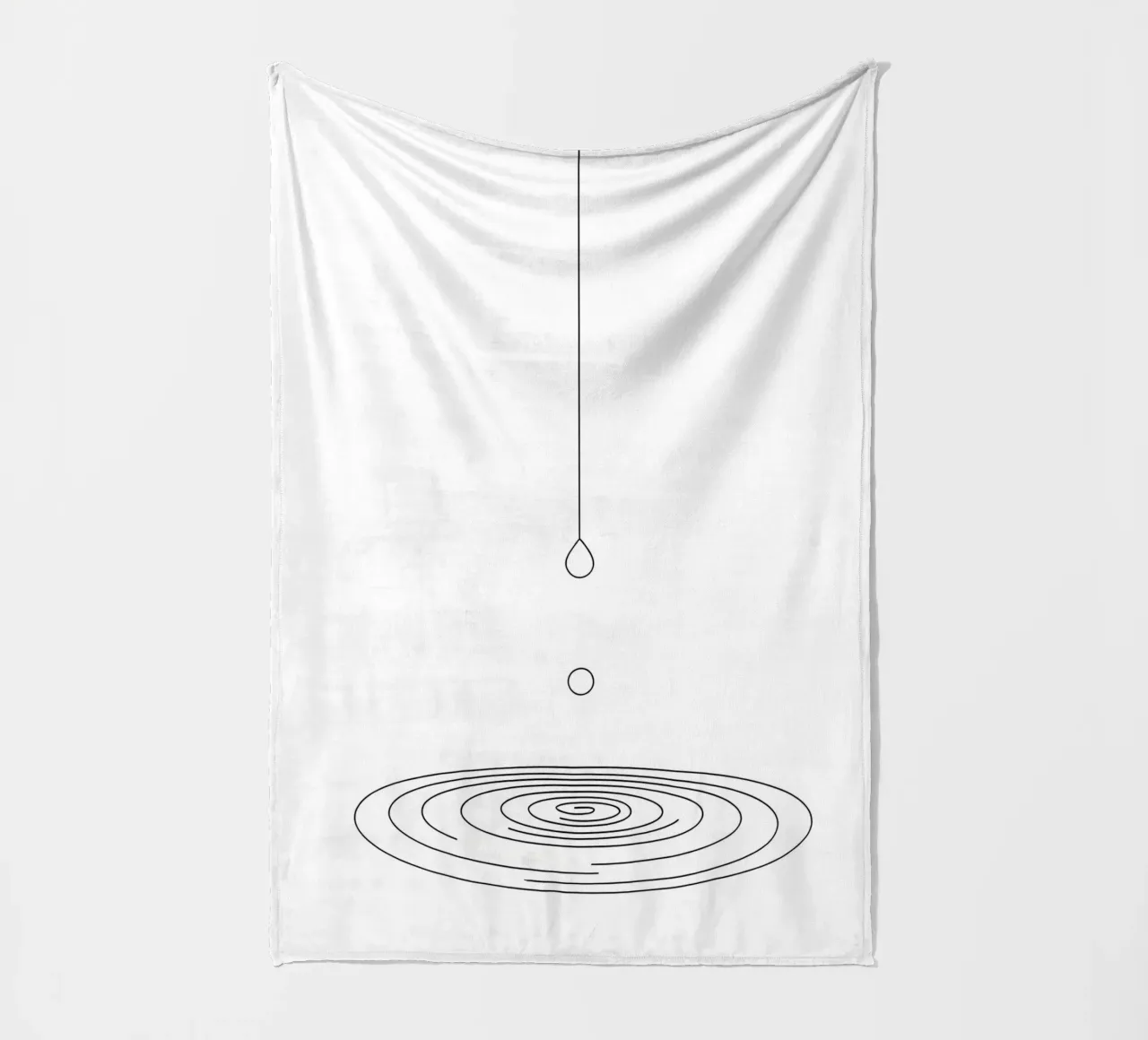 Goccia d'acqua - Line Art minimalista coperta in pile da Viv Line Art