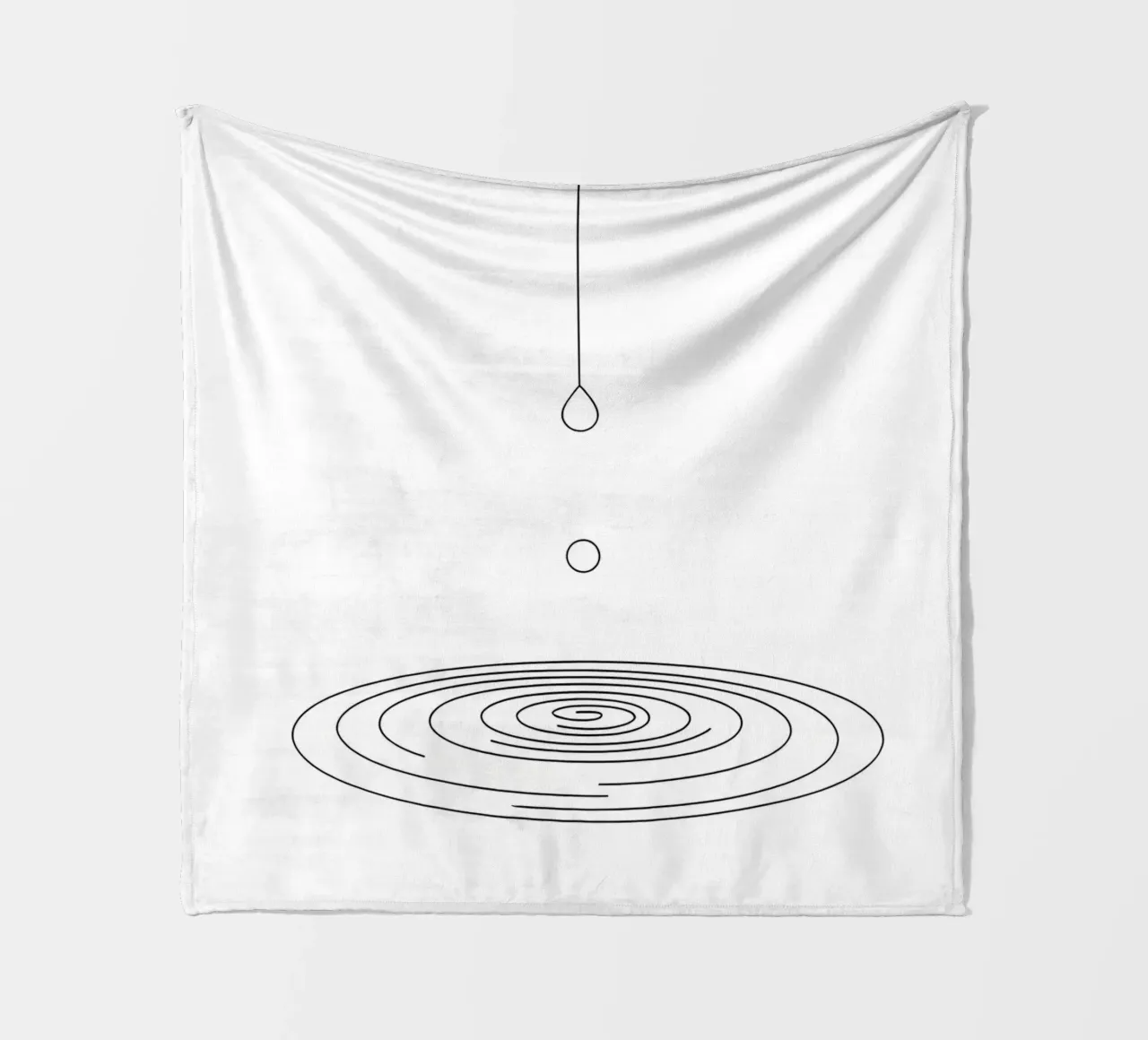 Goccia d'acqua - Line Art minimalista coperta in pile da Viv Line Art
