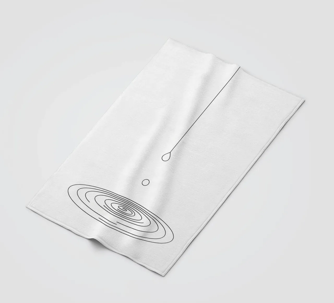 Goccia d'acqua - Line Art minimalista coperta in pile da Viv Line Art