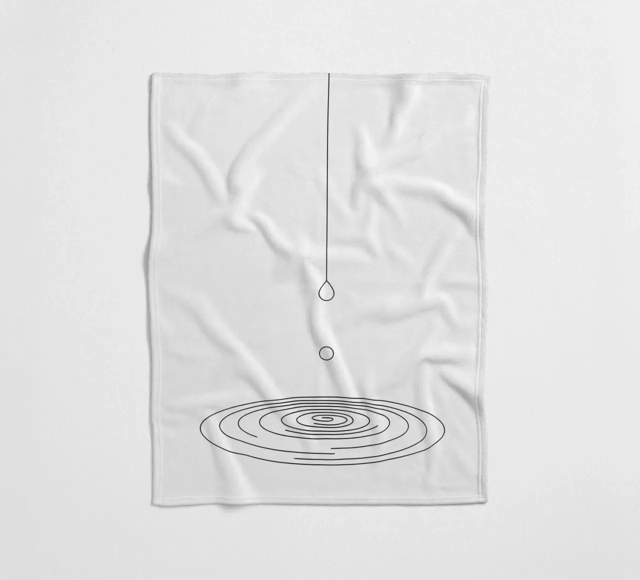 Goccia d'acqua - Line Art minimalista coperta in pile da Viv Line Art