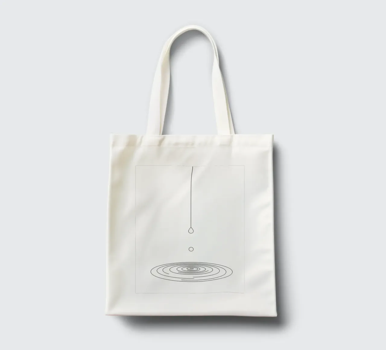Goccia d'acqua - Line Art minimalista borsa in juta da Viv Line Art