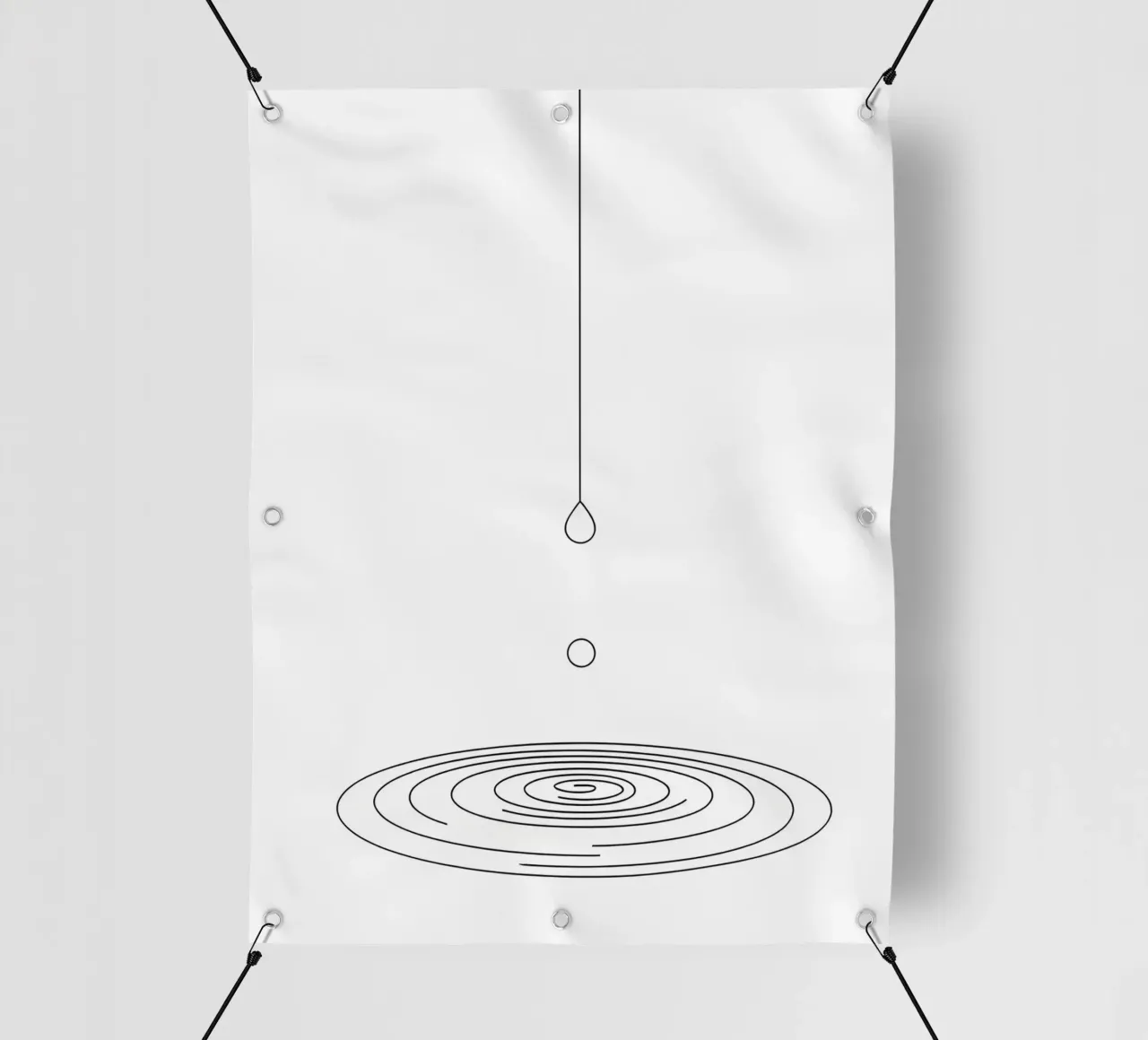 Goccia d'acqua - Line Art minimalista telo in pvc da Viv Line Art