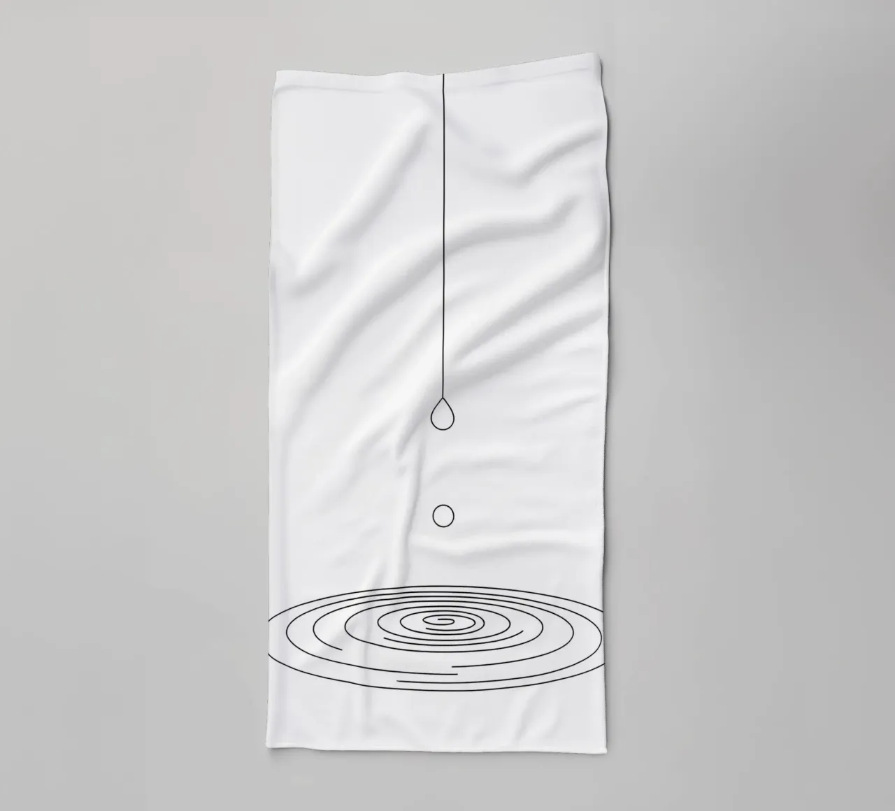 Goccia d'acqua - Line Art minimalista asciugamano da bagno da Viv Line Art