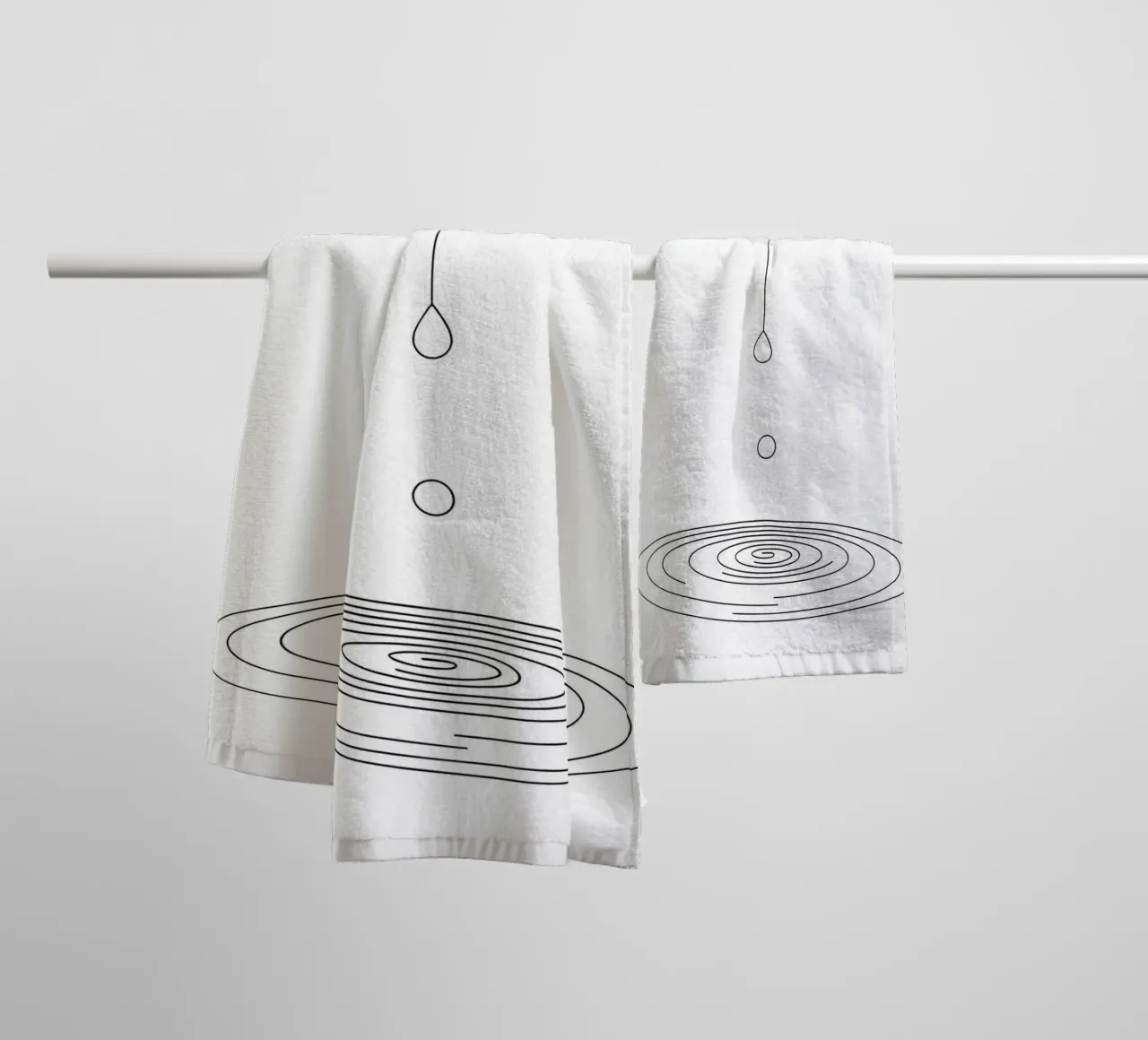 Goccia d'acqua - Line Art minimalista asciugamano da bagno da Viv Line Art