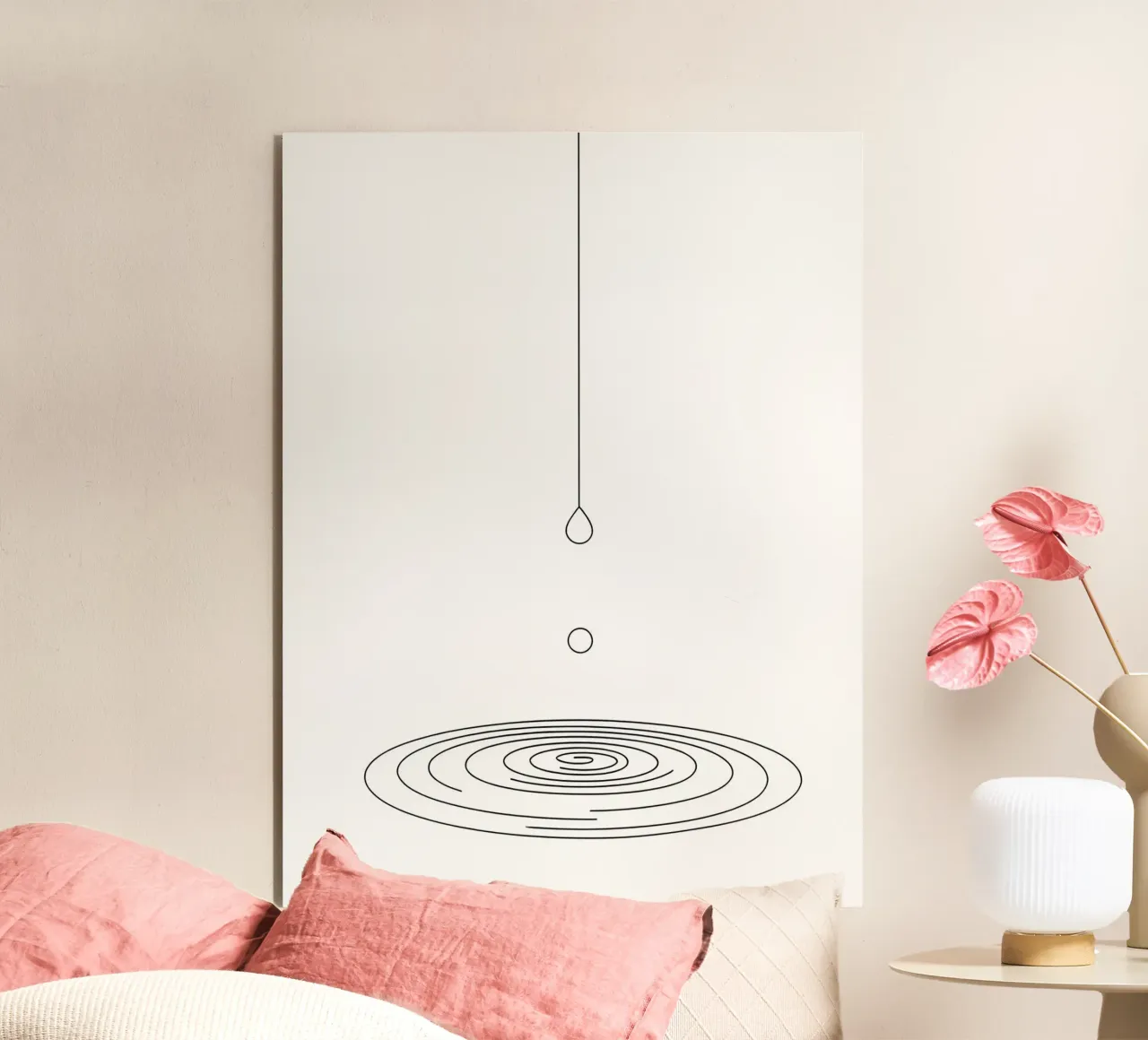 Goccia d'acqua - Line Art minimalista alluminio dibond da Viv Line Art