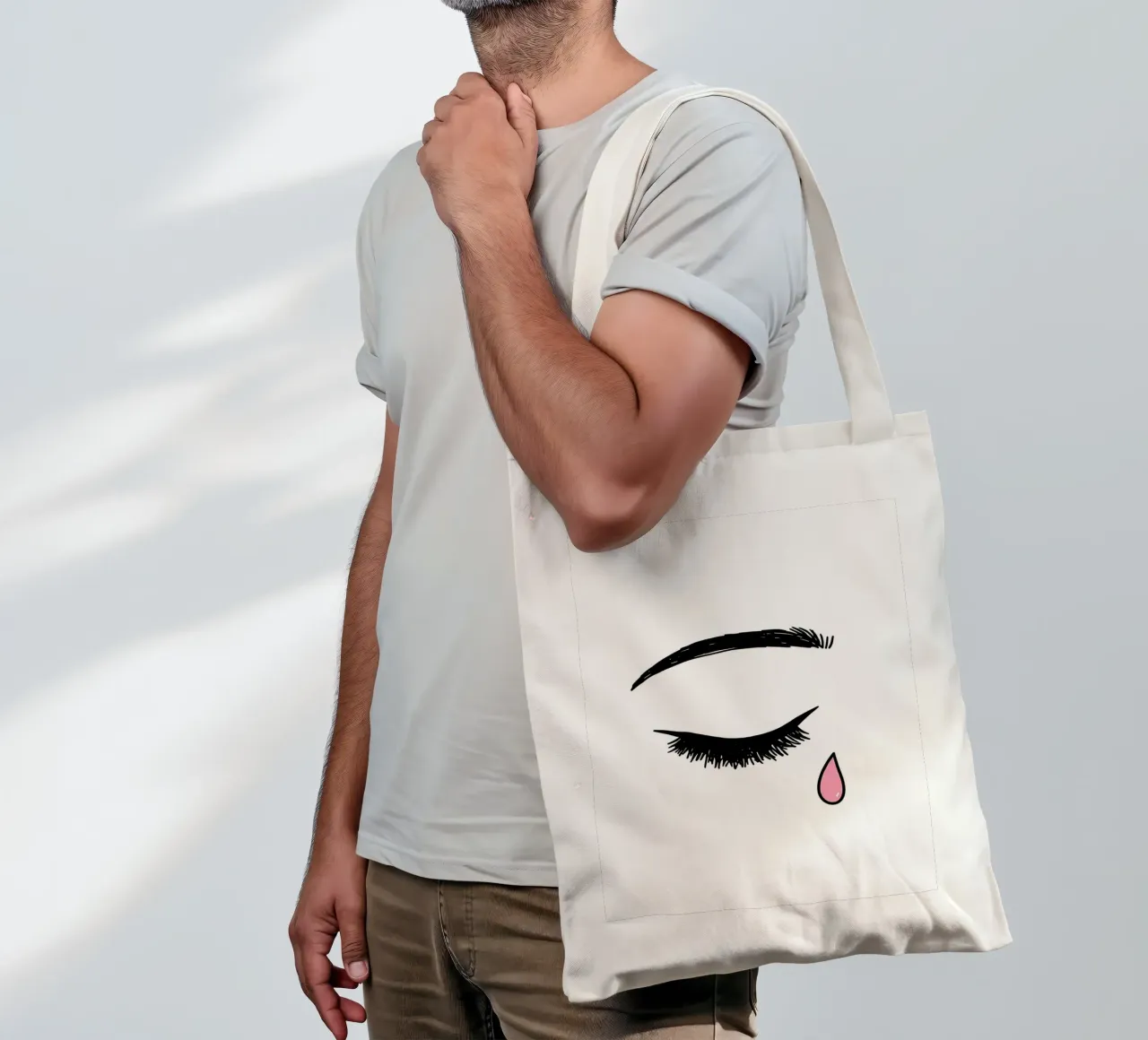 Tear From Eye - Minimalist Line Art tote bag by Viv Line Art