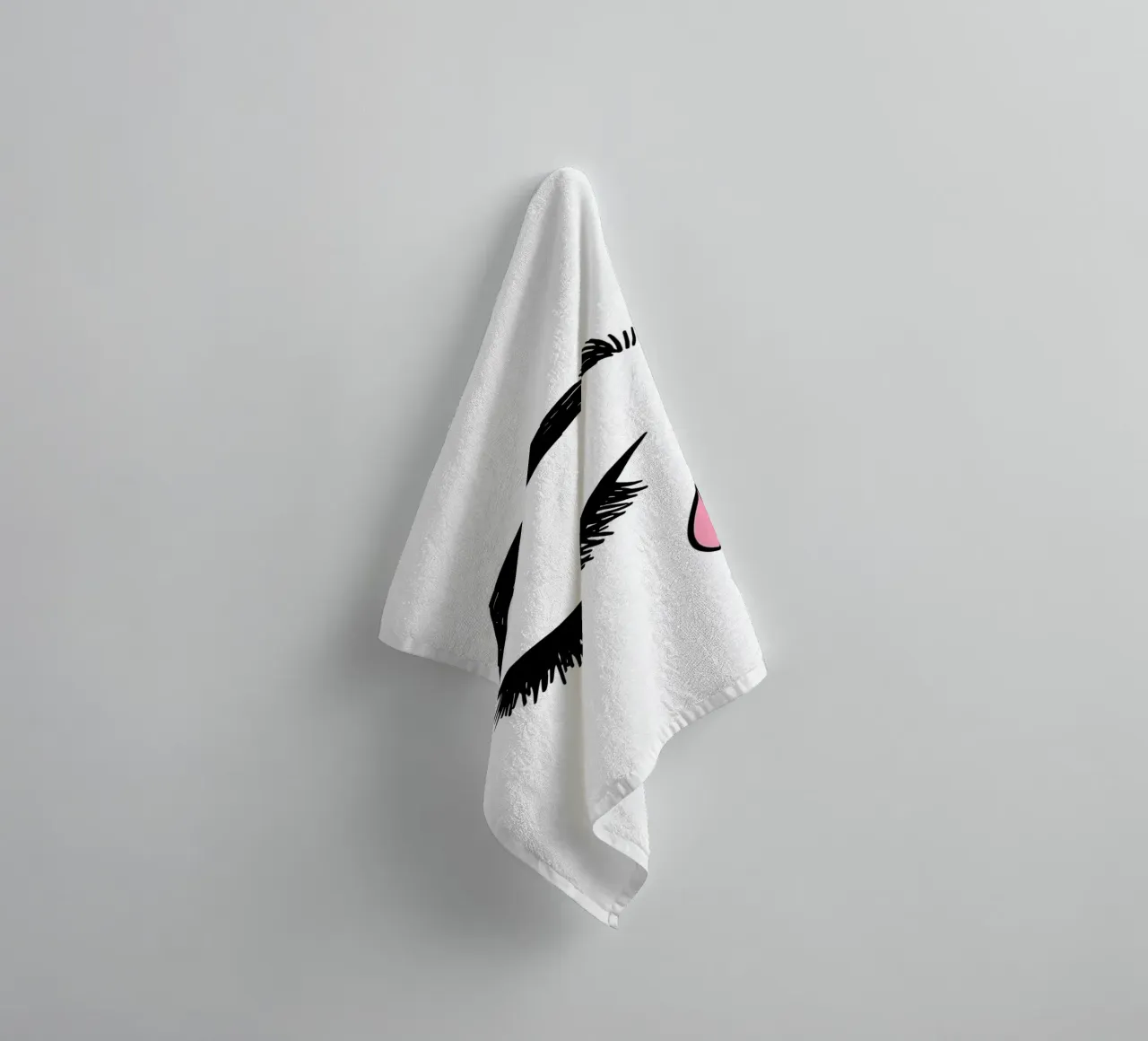 Tear From Eye - Minimalist Line Art towel by Viv Line Art
