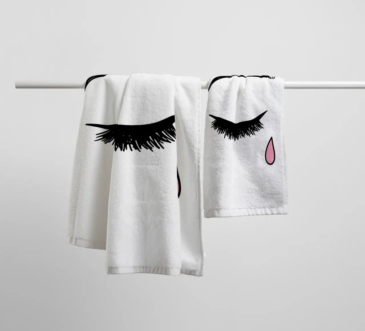 Tear From Eye - Minimalist Line Art towel by Viv Line Art