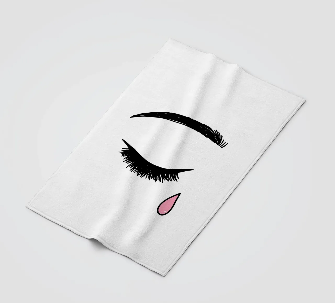 Tear From Eye - Minimalist Line Art fleece blanket by Viv Line Art