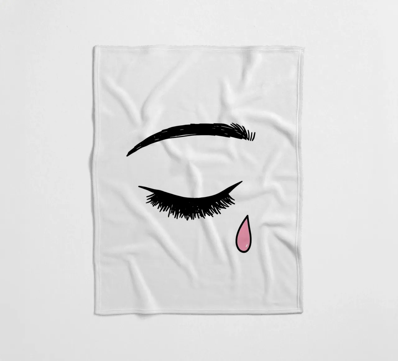 Tear From Eye - Minimalist Line Art fleece blanket by Viv Line Art