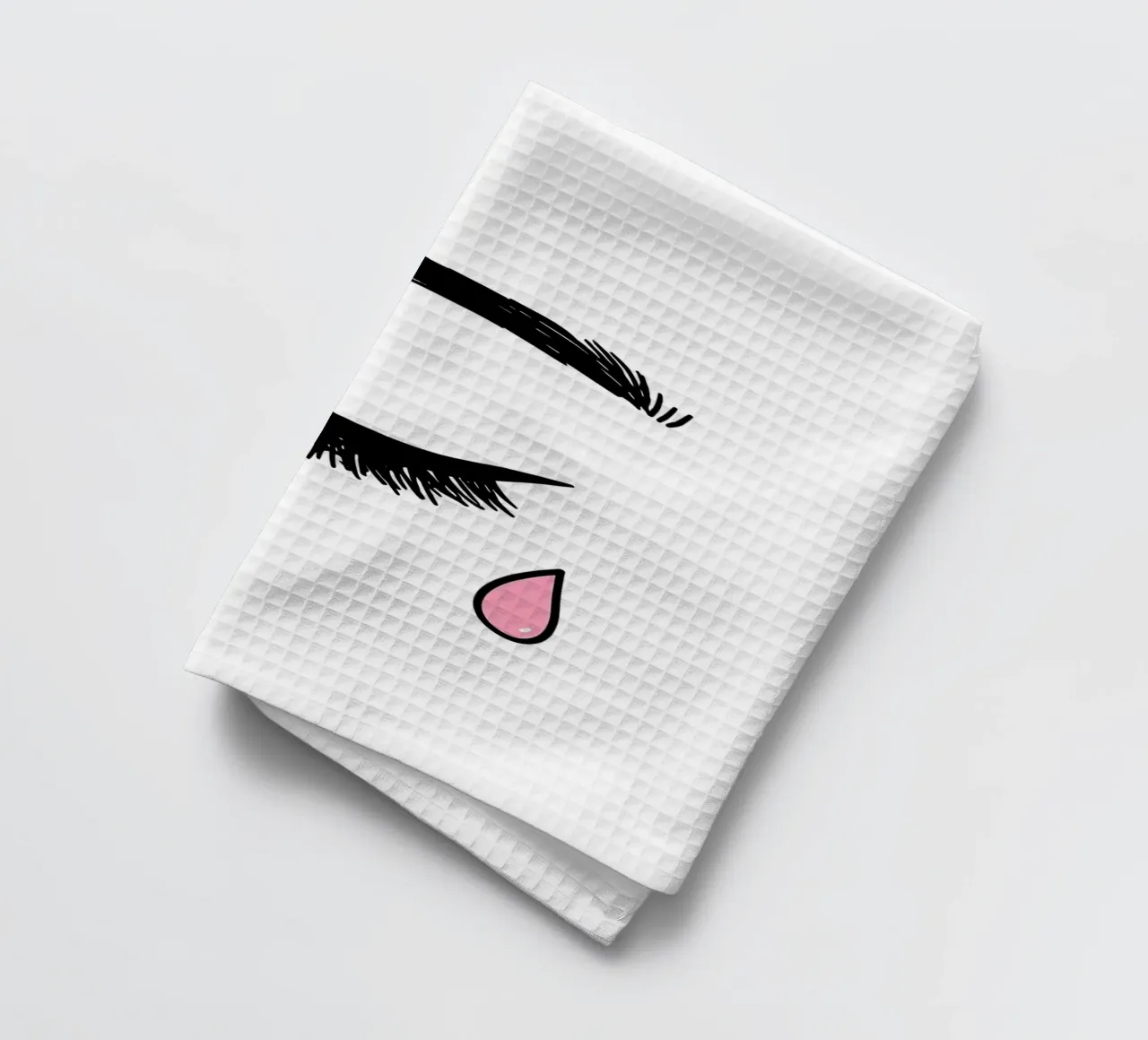 Larme de l'œil - Dessin au trait minimaliste torchon de Viv Line Art