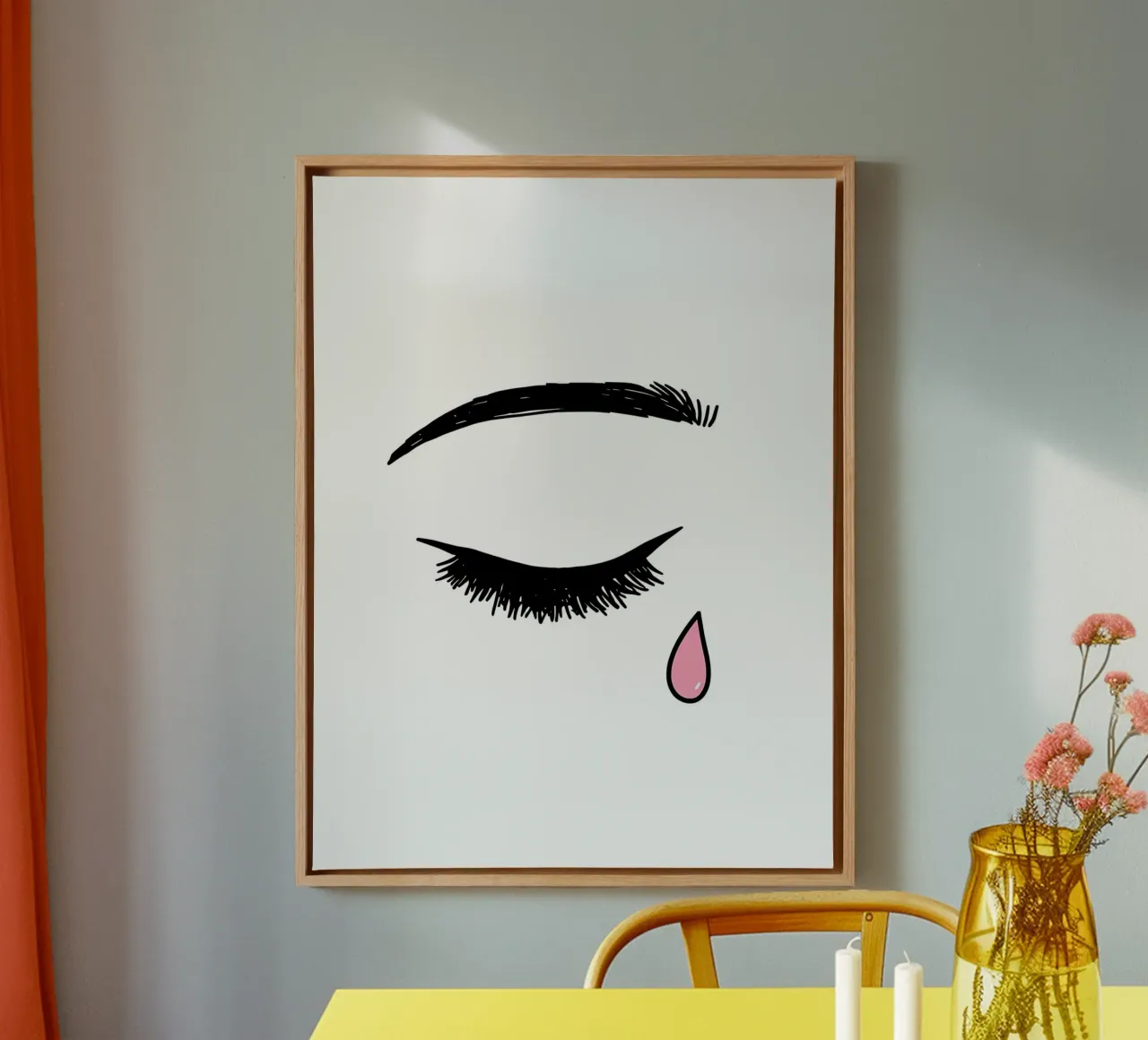 Oogscheur - Minimalistische lijntekening canvas van Viv Line Art