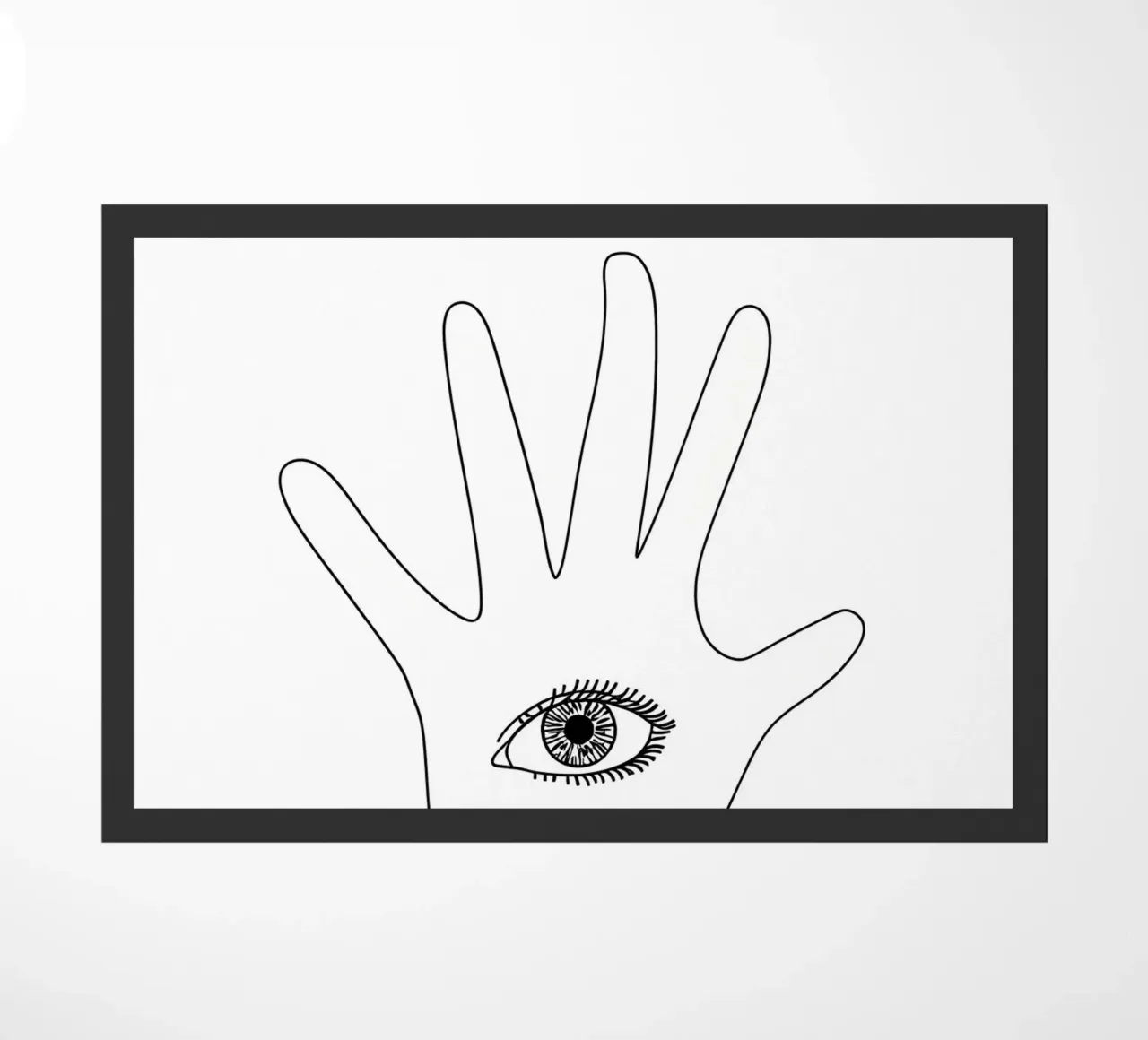Occhio in mano - Line art minimalista zerbino da Viv Line Art