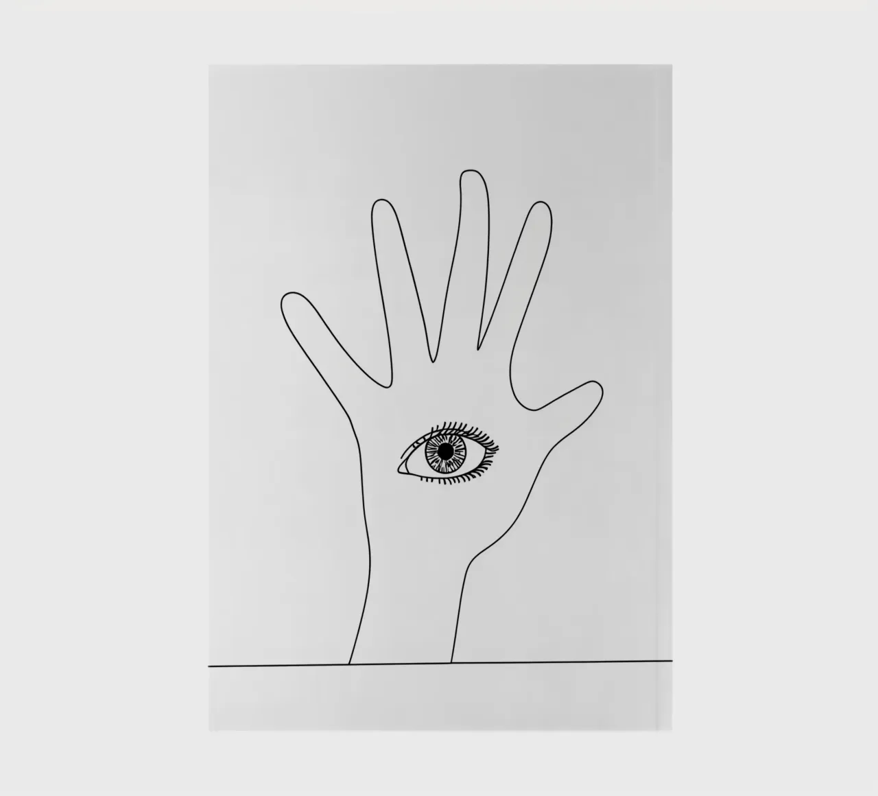 Eye In Hand - Minimalist Line Art notebook by Viv Line Art