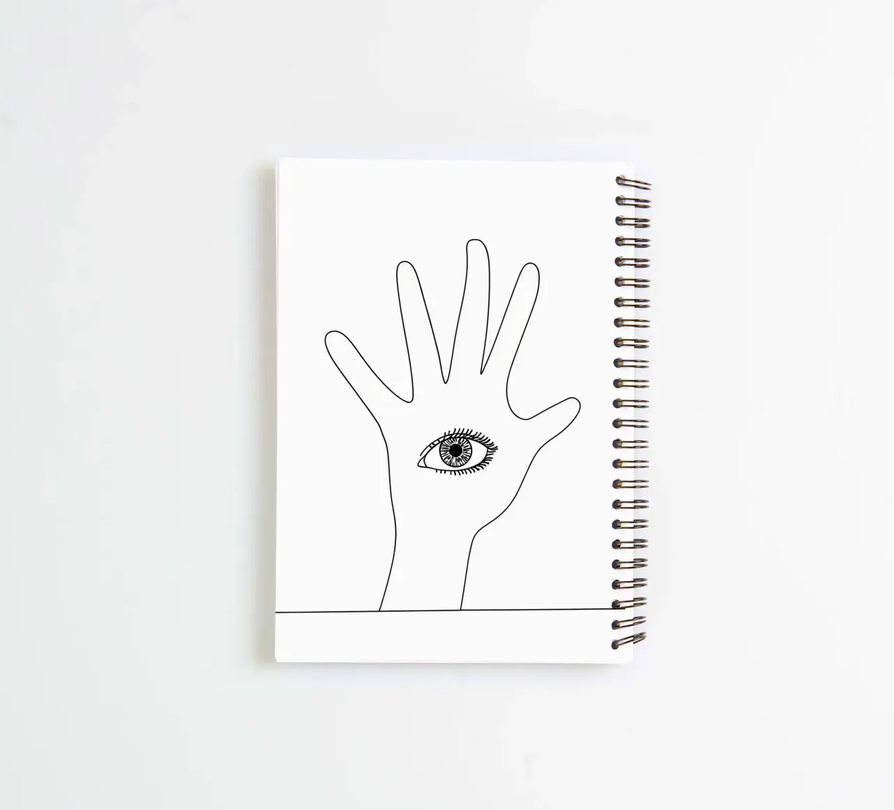 Eye In Hand - Minimalist Line Art spiral notebook by Viv Line Art