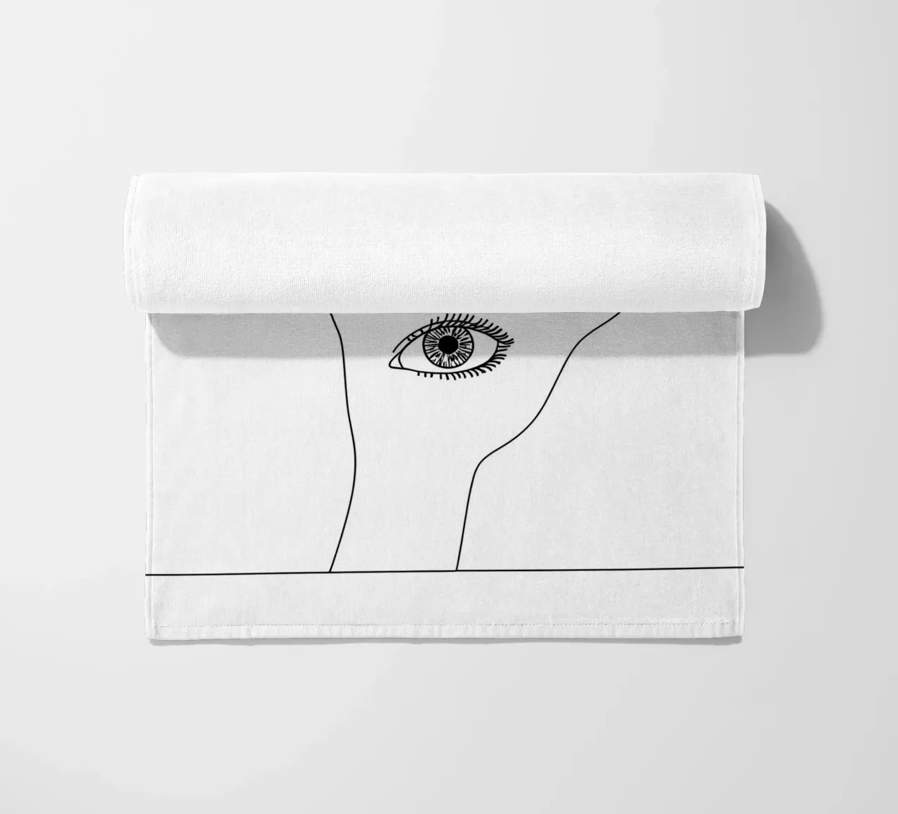 Occhio in mano - Line art minimalista telo mare da Viv Line Art