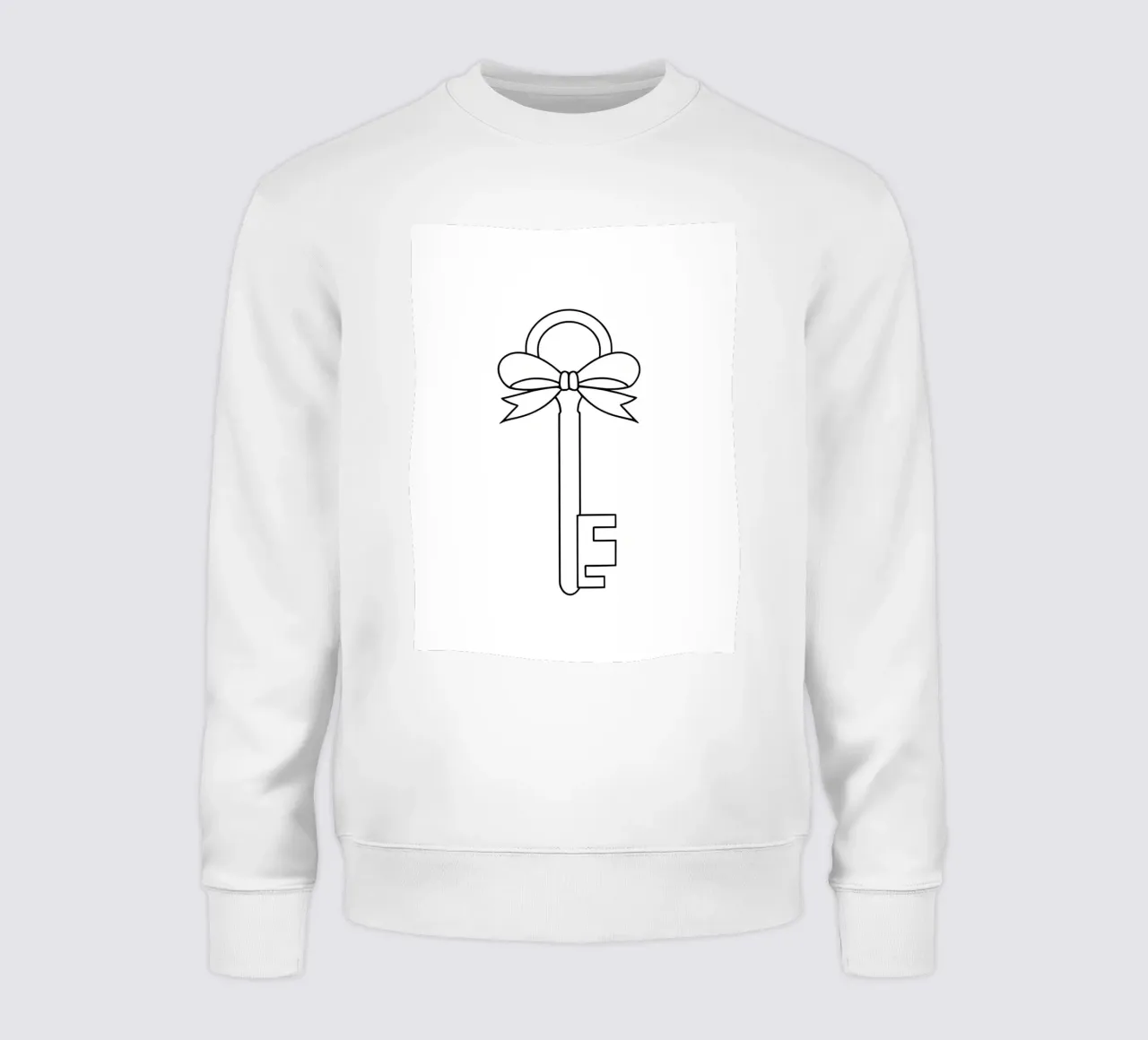 Key In Bow - Line art minimalista felpa da Viv Line Art