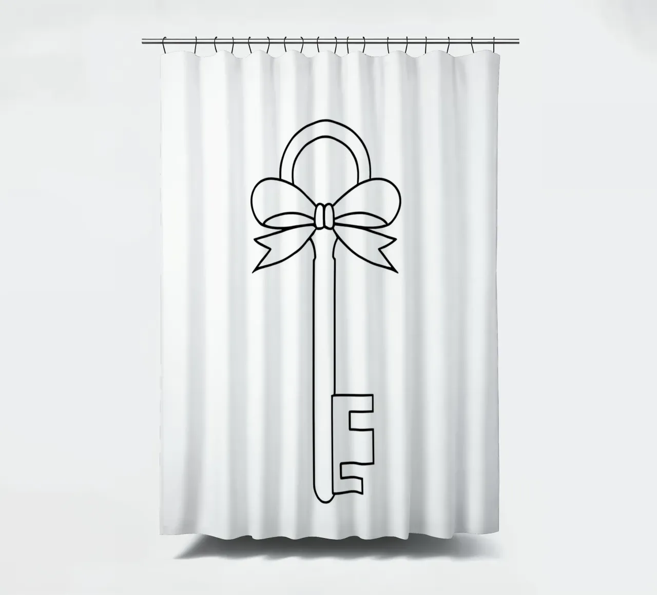 Clé dans l'arc - Dessin au trait minimaliste rideau de douche de Viv Line Art