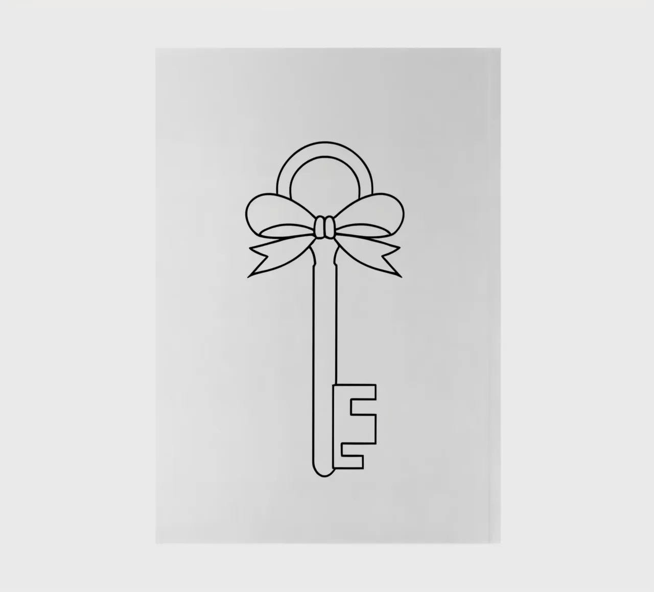 Key In Bow - Minimalist Line Art notebook by Viv Line Art