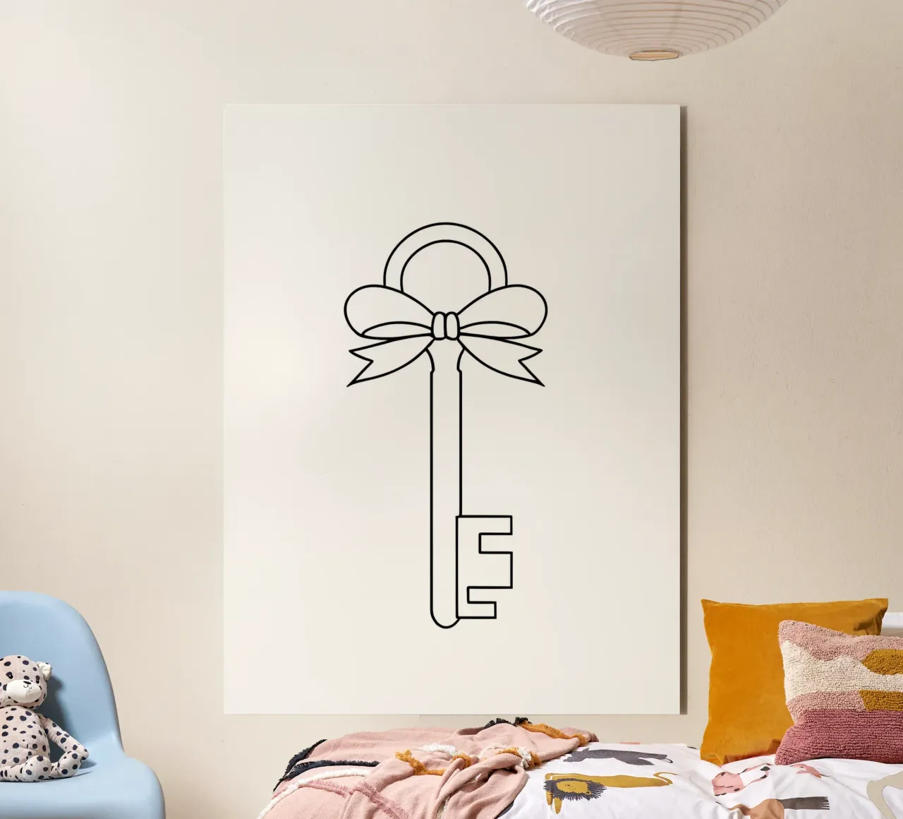 Key In Bow - Line art minimalista alluminio dibond da Viv Line Art