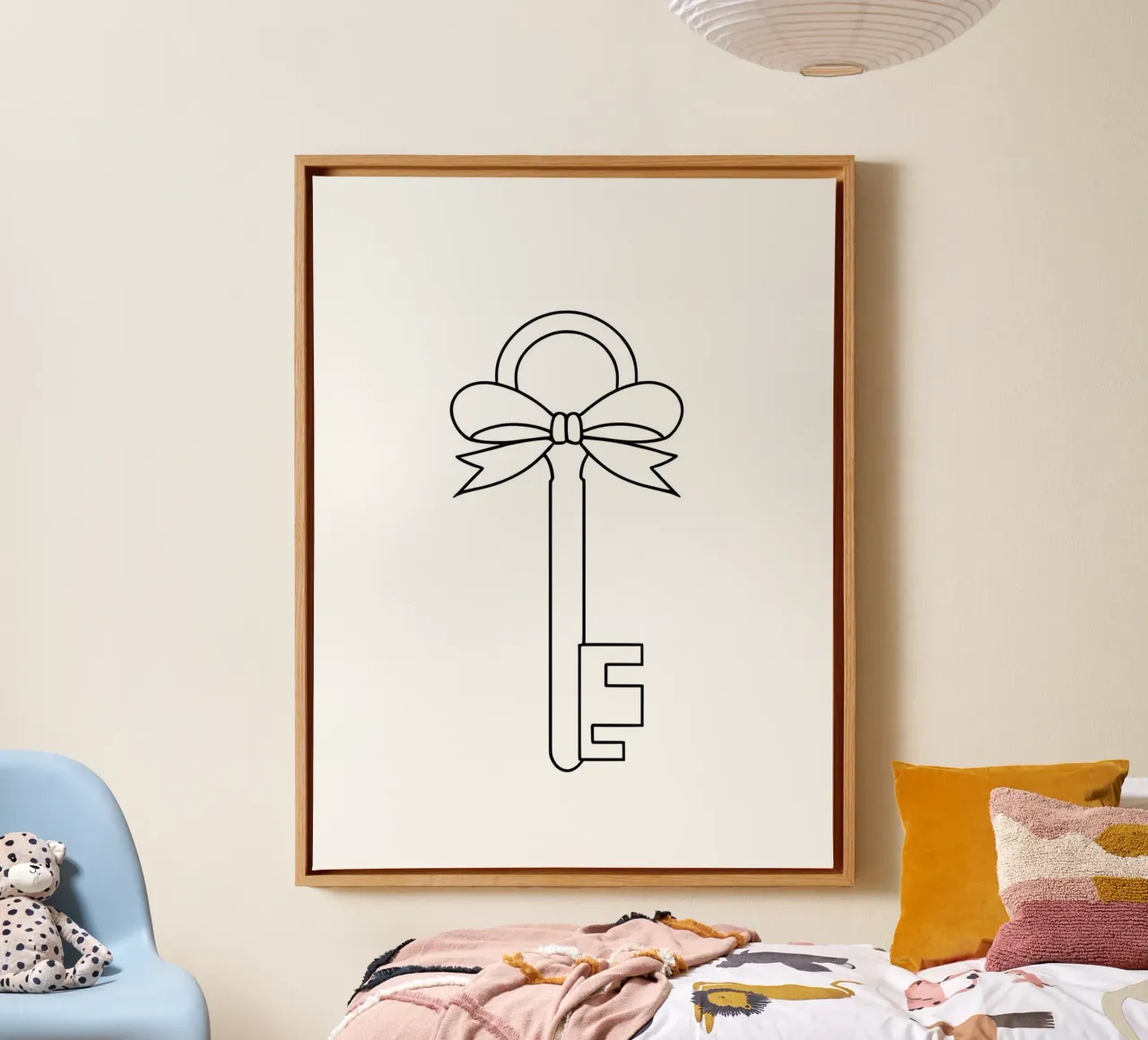 Key In Bow - Minimalist Line Art canvas by Viv Line Art