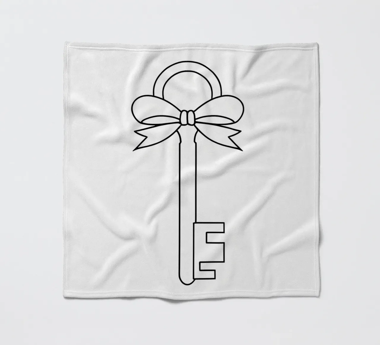Key In Bow - Line art minimalista coperta in pile da Viv Line Art