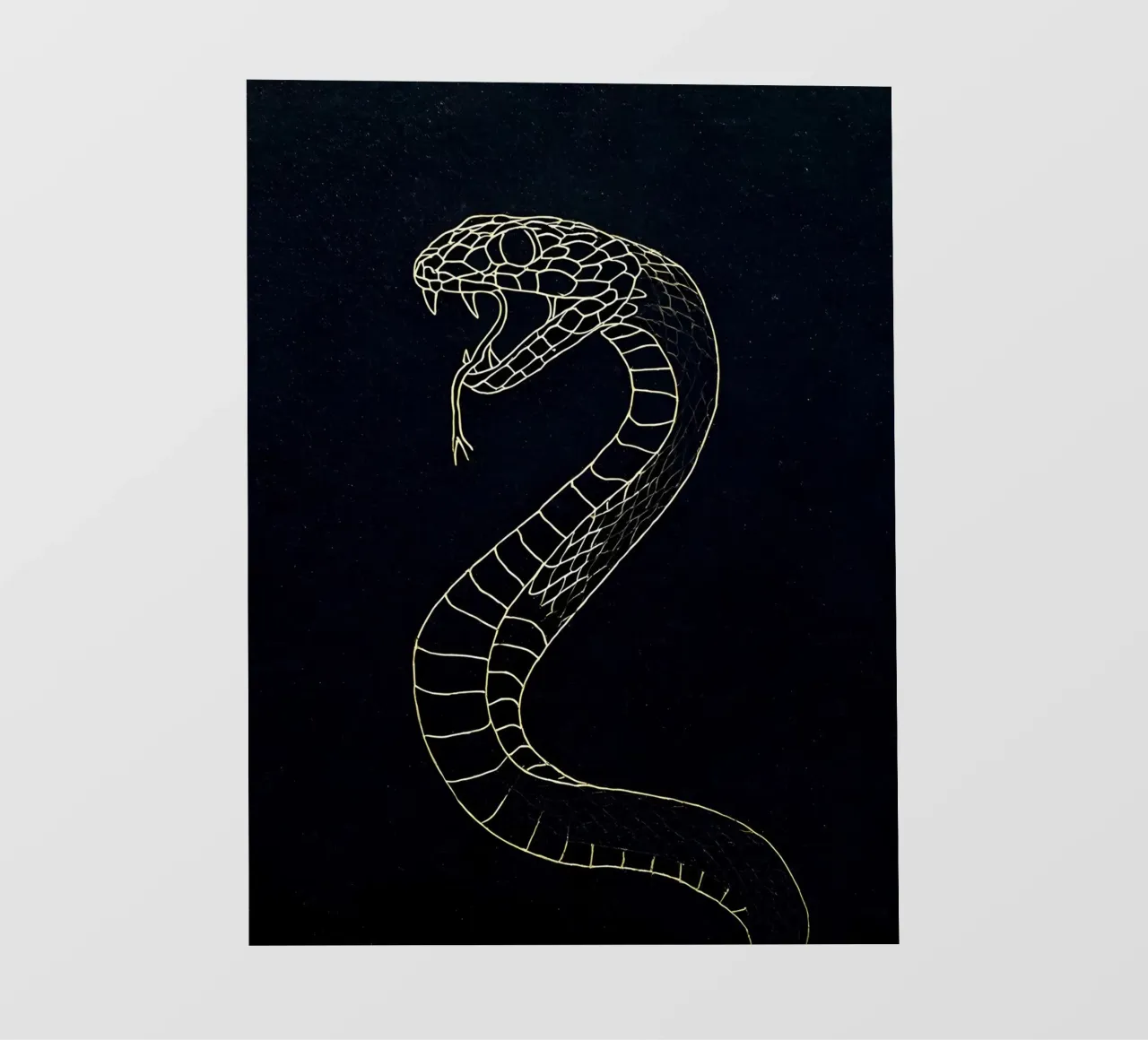 Serpente - Line art minimalista pellicola backlit da Viv Line Art