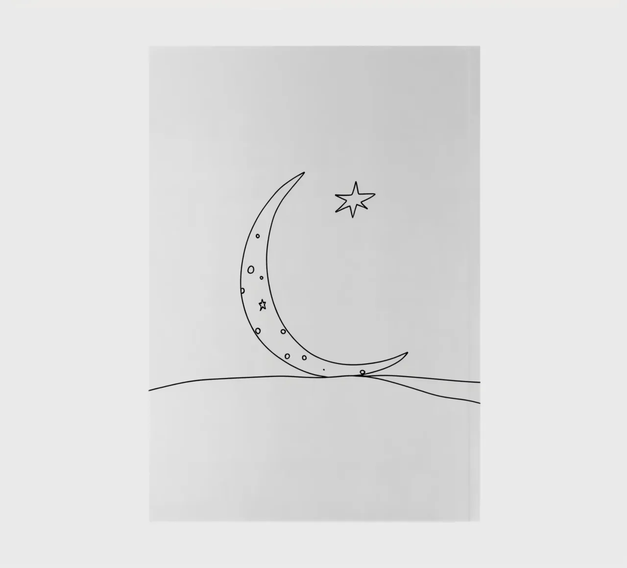 Moon And Star - Minimalist Line Art notebook by Viv Line Art