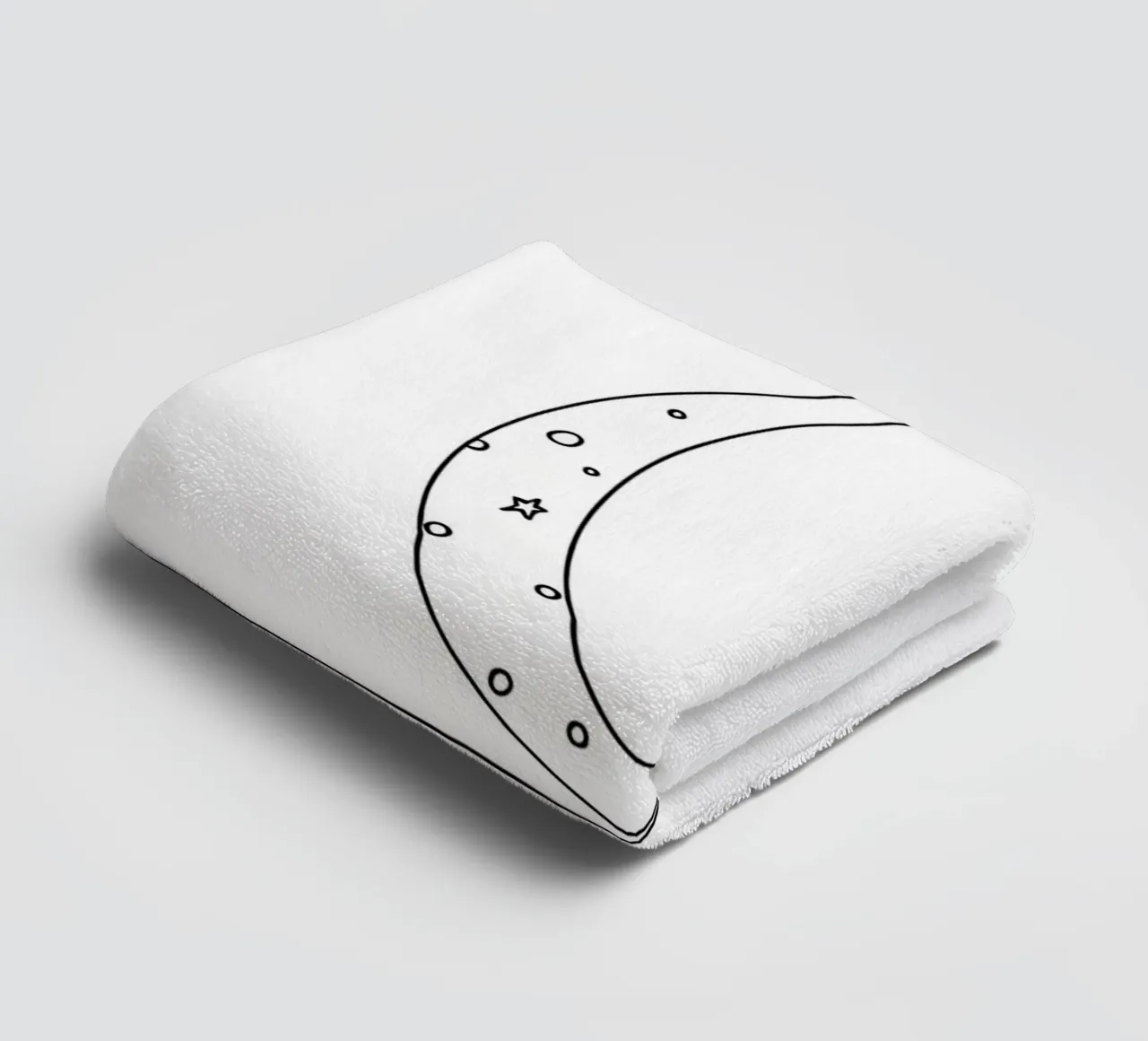 Lune et étoile - Dessin au trait minimaliste serviette de bain de Viv Line Art