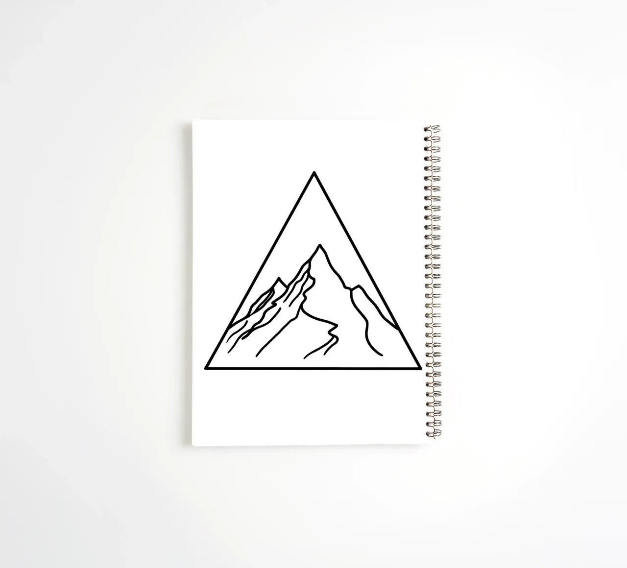 Mountain Under Triangle - Minimalist Line Art spiral notebook by Viv Line Art