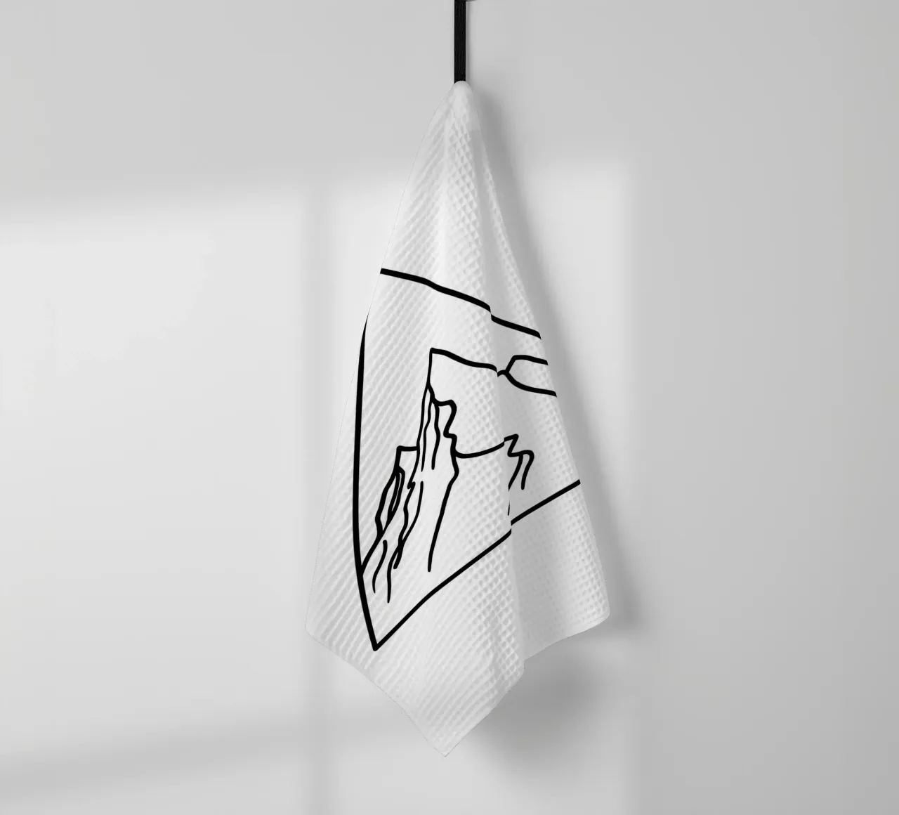 Mountain Under Triangle - Minimalist Line Art tea towel by Viv Line Art