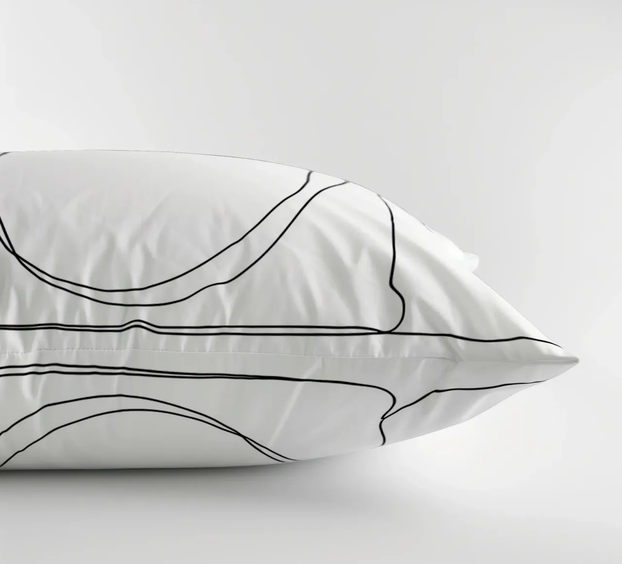 Frutta e verdura in una borsa della spesa - Line Art minimalista cuscino da Viv Line Art